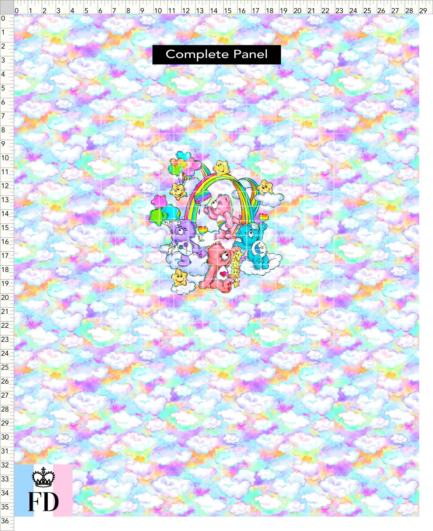 PREORDER - Rainbow Bears - Panel - Rainbow Bears - Clouds Colorful - ADULT