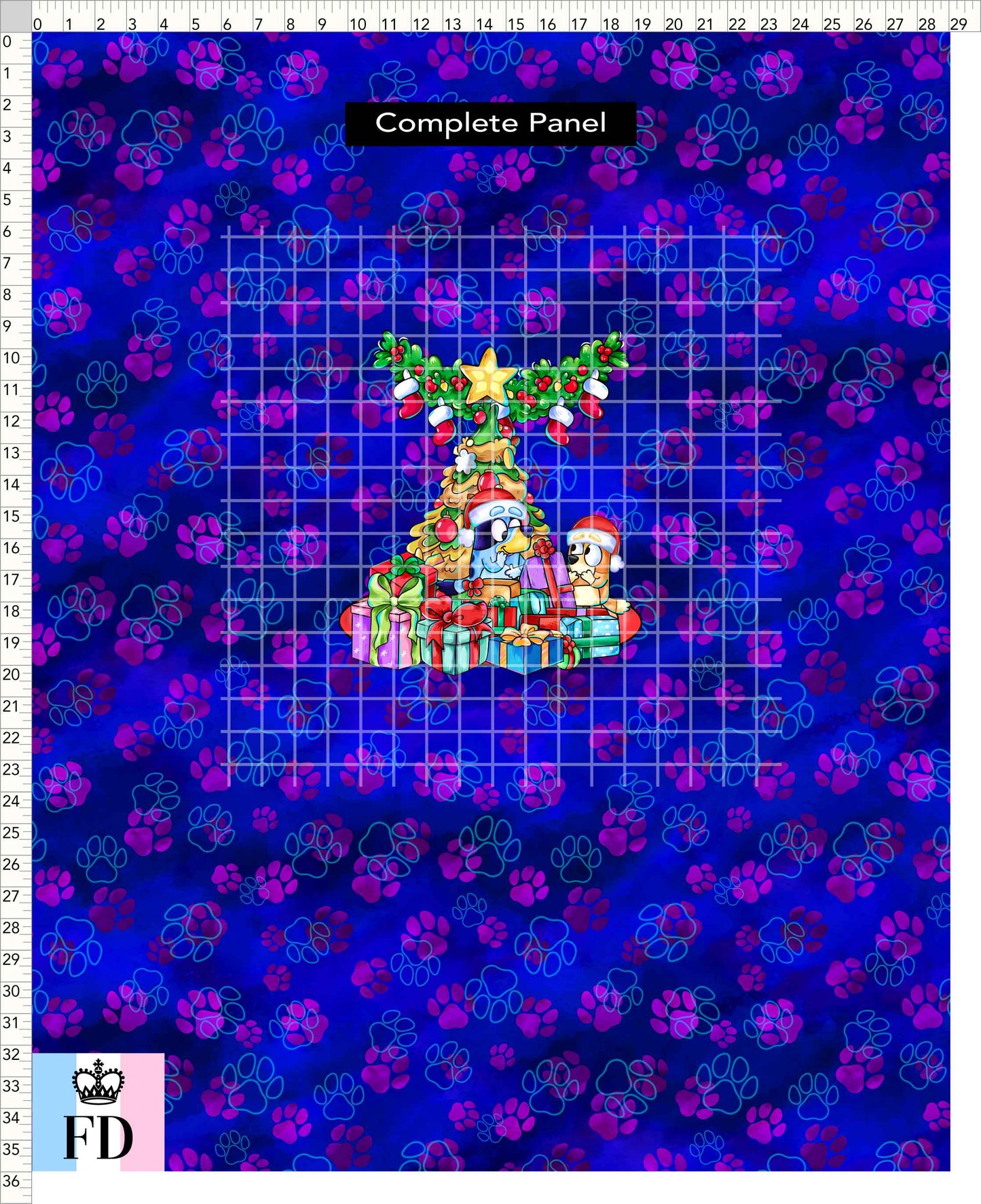 PREORDER - Christmas Wackadoo! - Panel - Gifts - Paws Blue - CHILD or ADULT