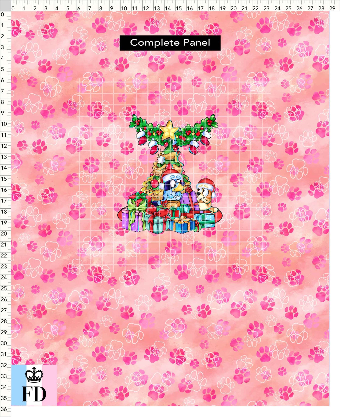PREORDER - Christmas Wackadoo! - Panel - Gifts - Paws Peach Pink - CHILD or ADULT