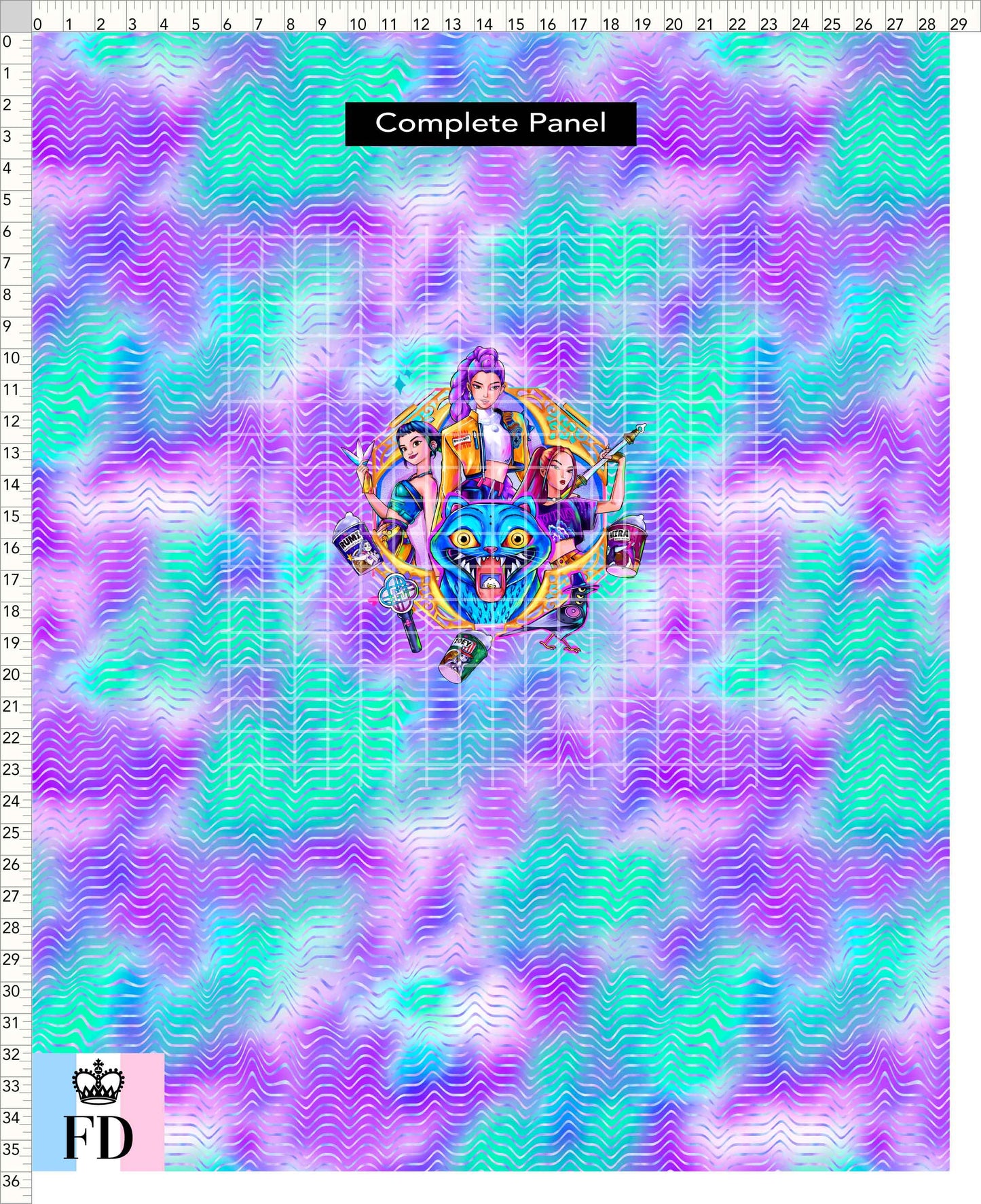 PREORDER - KPop Demon HuntrX - Panel - HunterX - Aqua Lilac Waves - ADULT