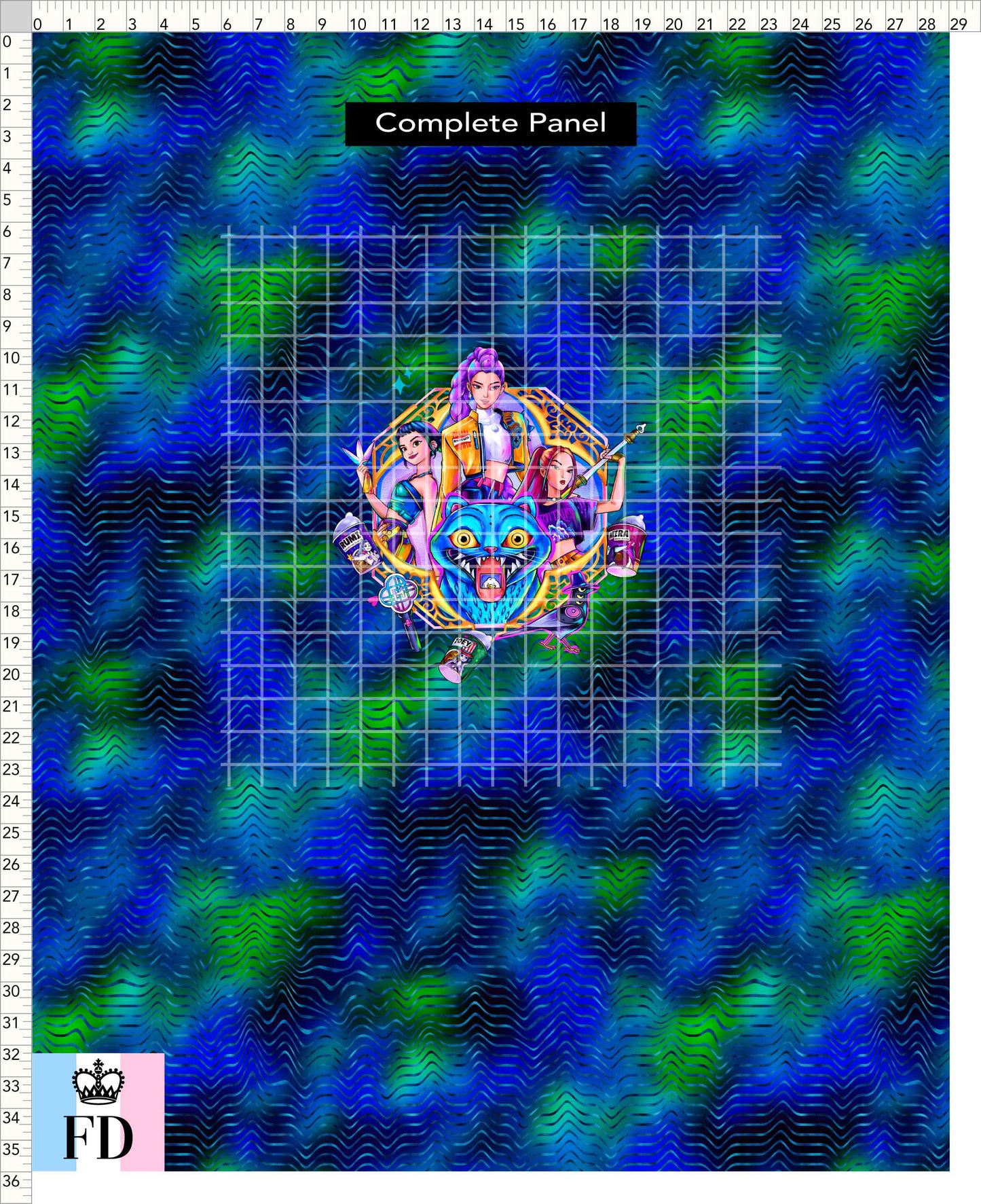 PREORDER - KPop Demon HuntrX - Panel - HunterX - Blue Green Waves - ADULT