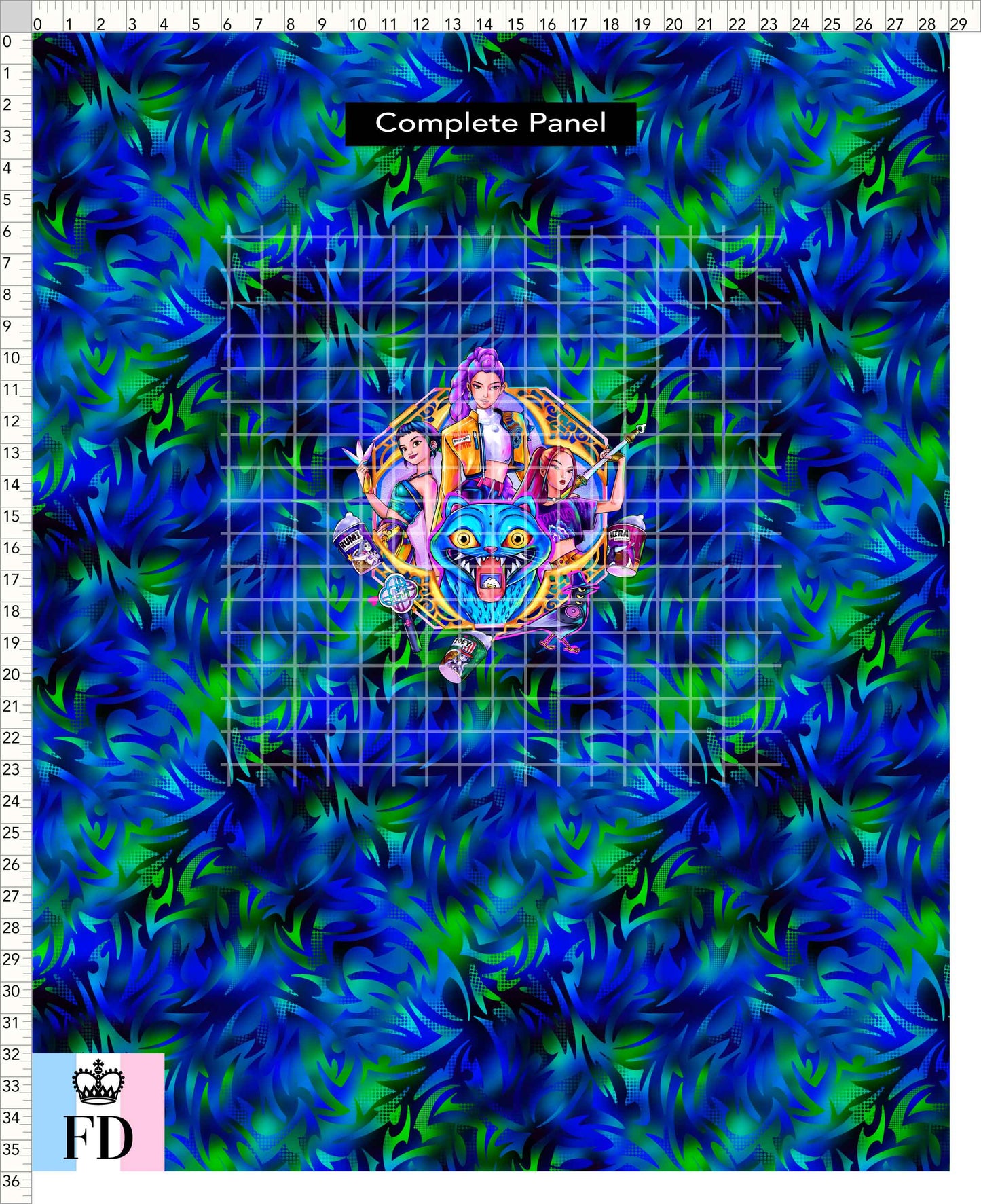 PREORDER - KPop Demon HuntrX - Panel - HunterX - Blue Green Wild - ADULT