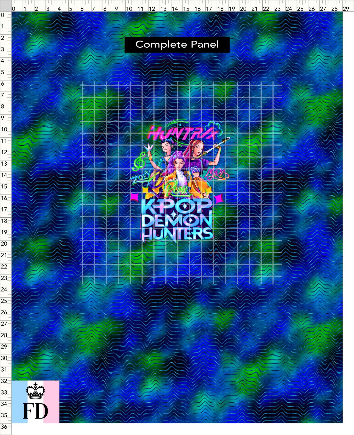 PREORDER - KPop Demon HuntrX - Panel - KPop DH - Blue Green Waves - ADULT