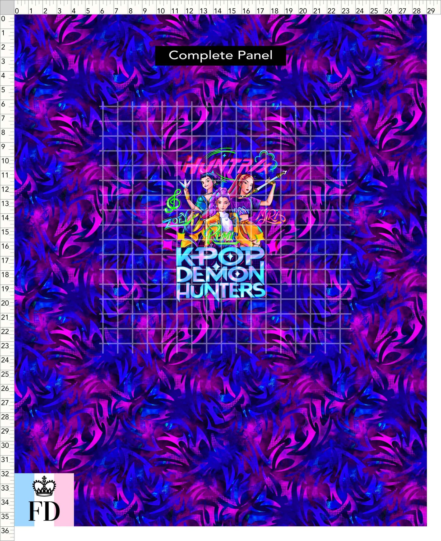 PREORDER - KPop Demon HuntrX - Panel - KPop DH - Blue Magenta Wild - ADULT