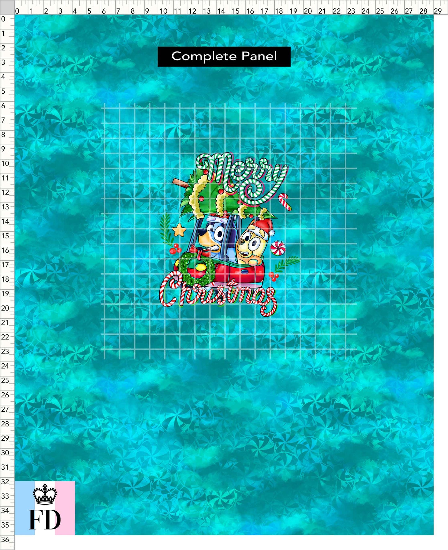 PREORDER - Christmas Wackadoo! - Panel - Merry Car - Candy Teal - CHILD or ADULT
