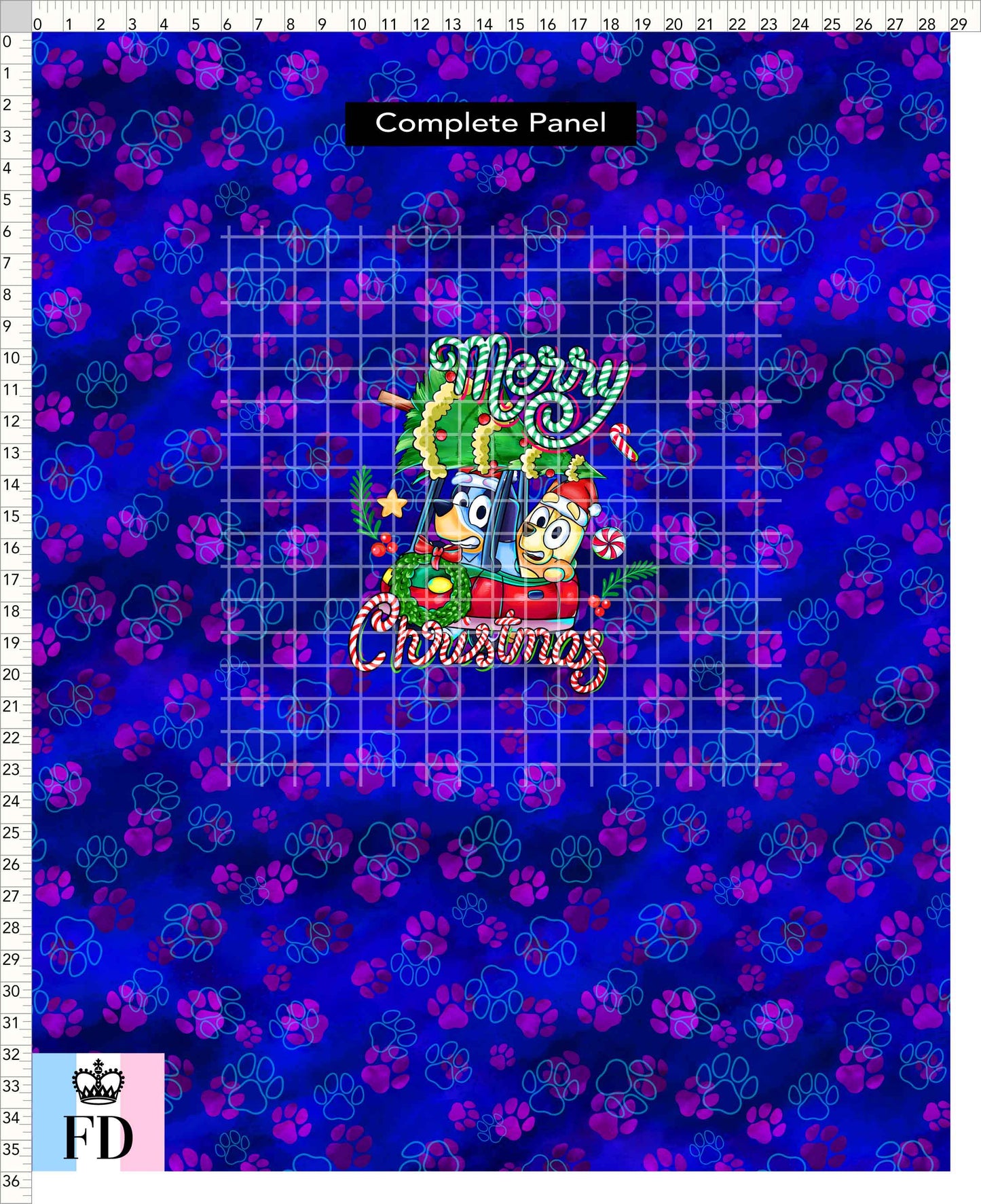 PREORDER - Christmas Wackadoo! - Panel - Merry Car - Paws Blue - CHILD or ADULT