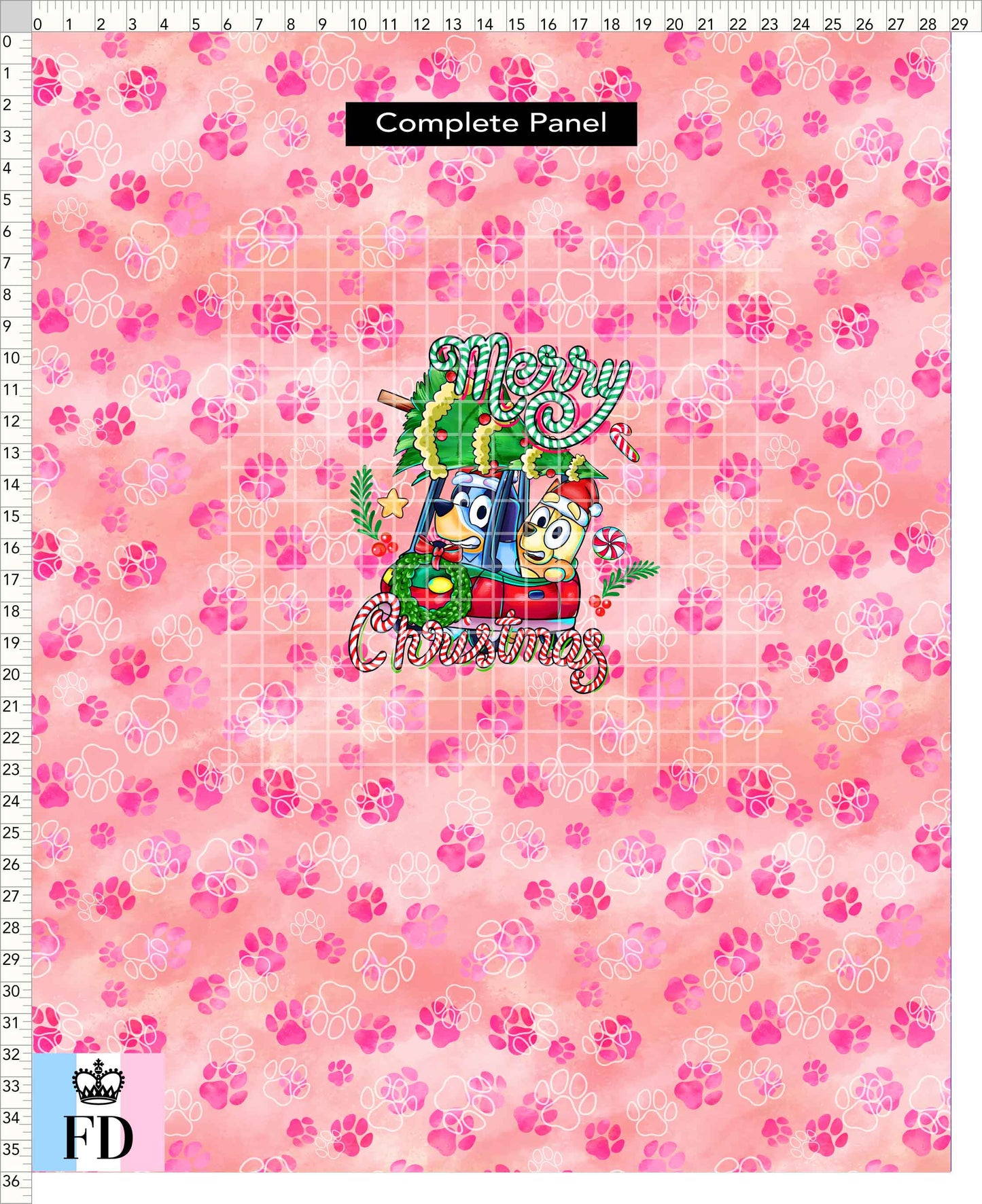 PREORDER - Christmas Wackadoo! - Panel - Paws Merry Car - Peach Pink - CHILD or ADULT