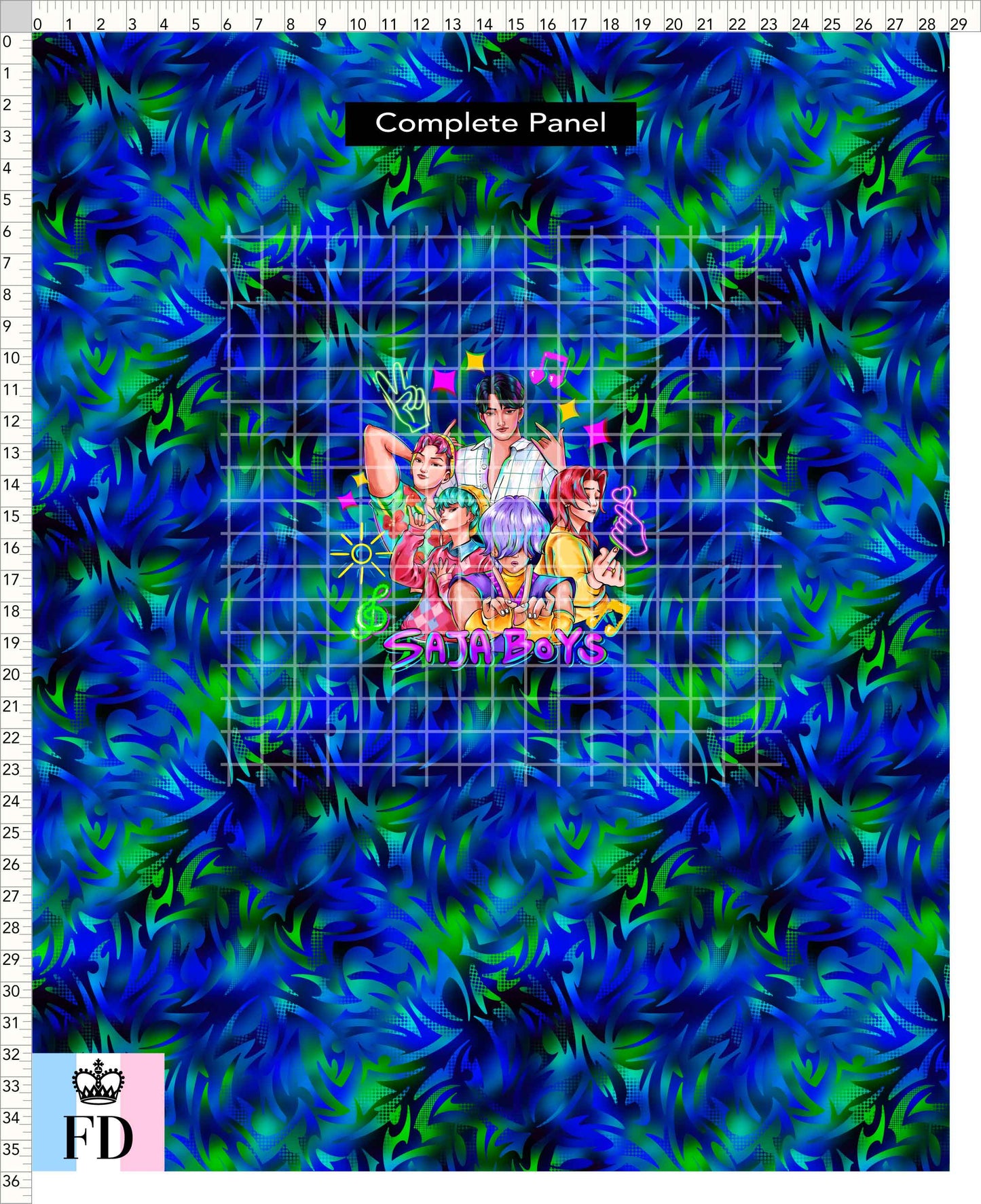PREORDER - KPop Demon HuntrX - Panel - Saja - Blue Green Wild - ADULT
