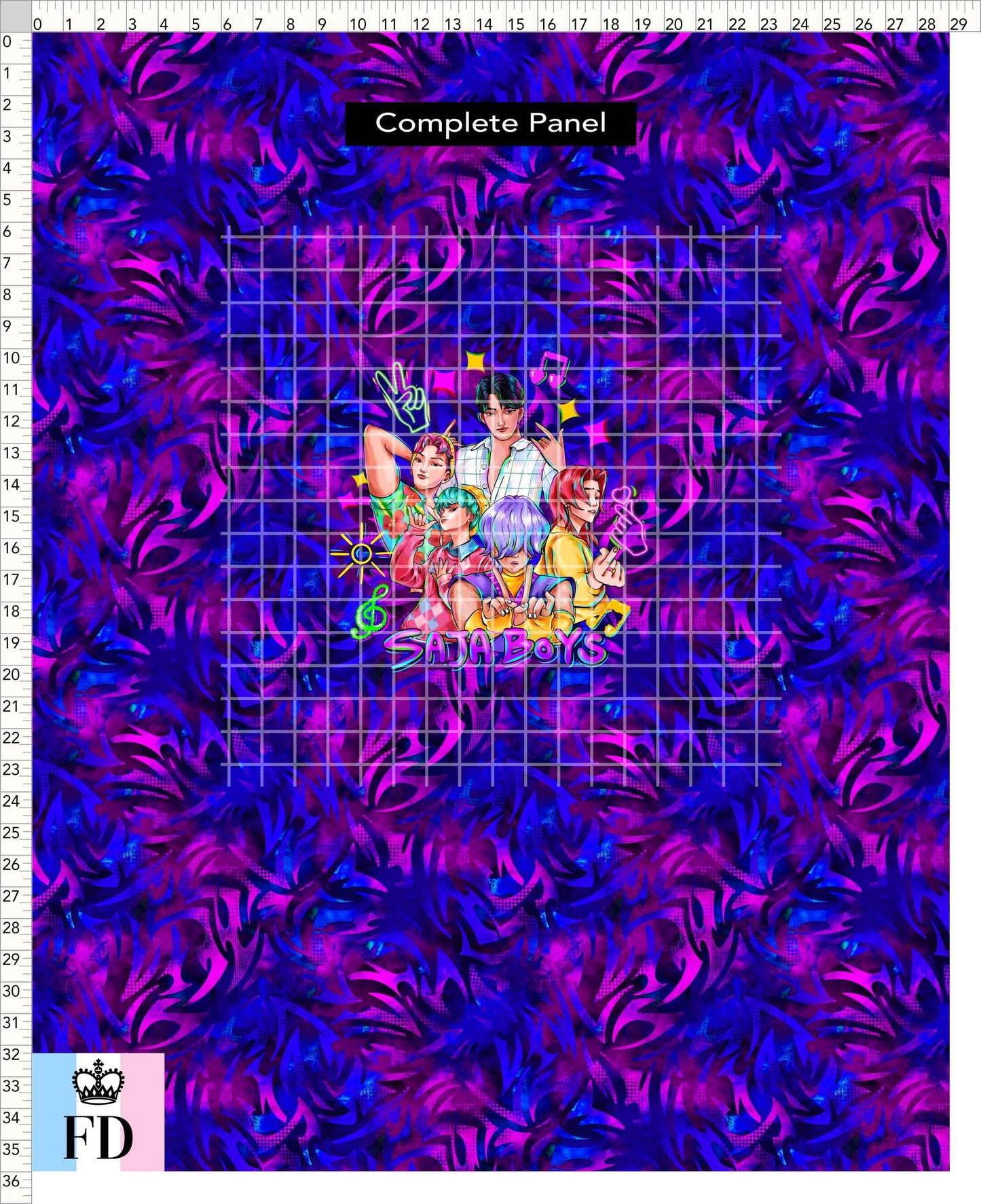 PREORDER - KPop Demon HuntrX - Panel - Saja - Blue Magenta Wild - ADULT
