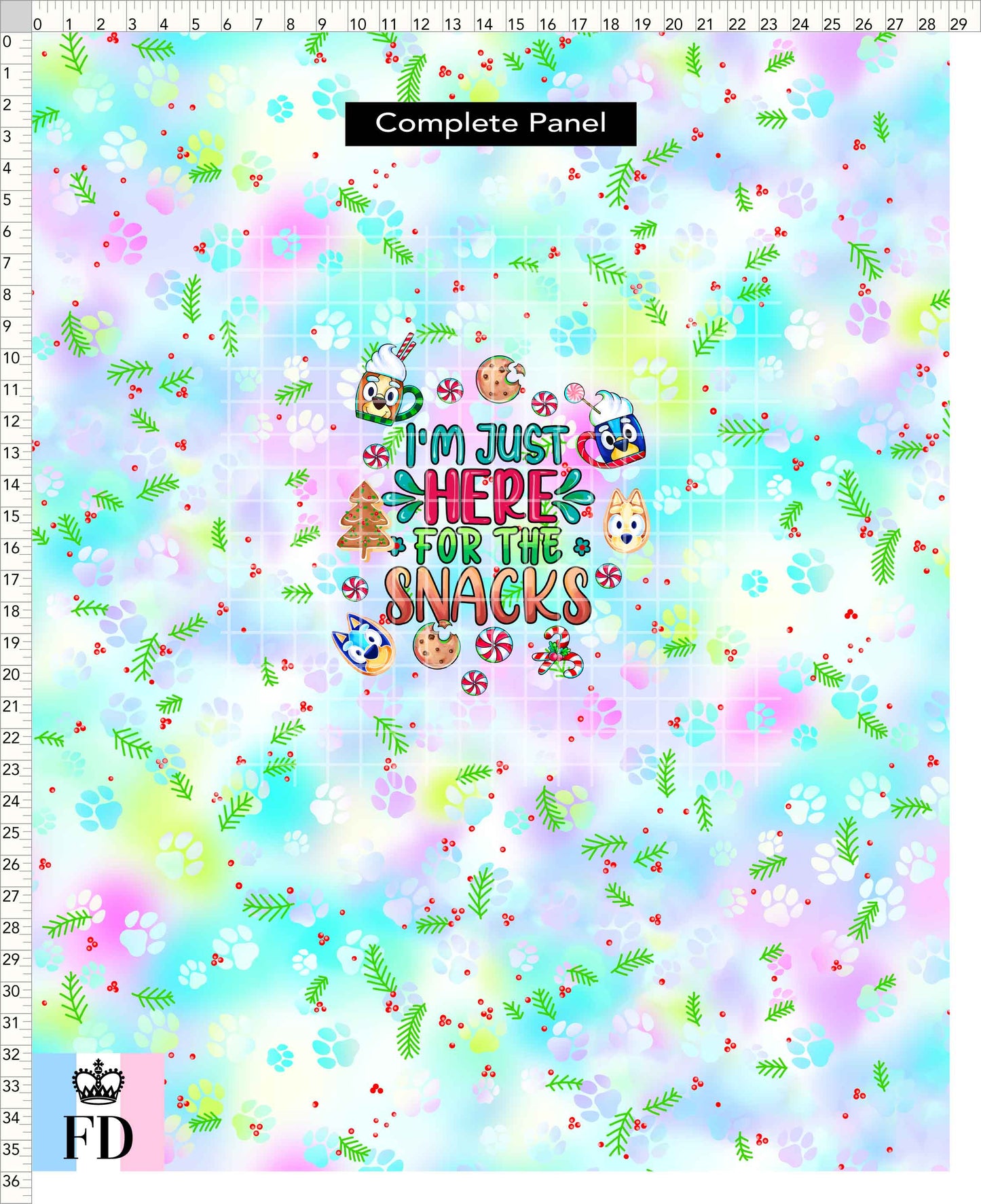 PREORDER - Christmas Wackadoo! - Panel - Snacks - Mistletoe Pastel - CHILD or ADULT