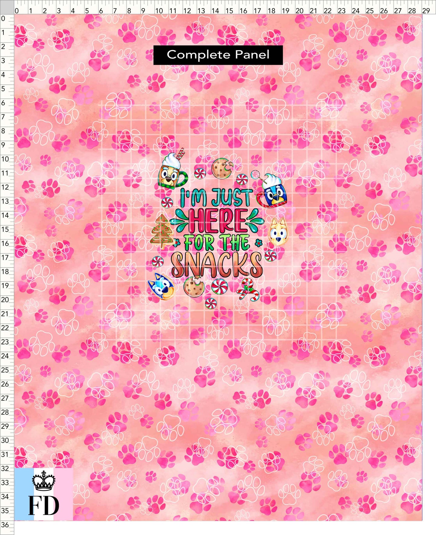 PREORDER - Christmas Wackadoo! - Panel - Snacks - Paws Peach Pink - CHILD or ADULT