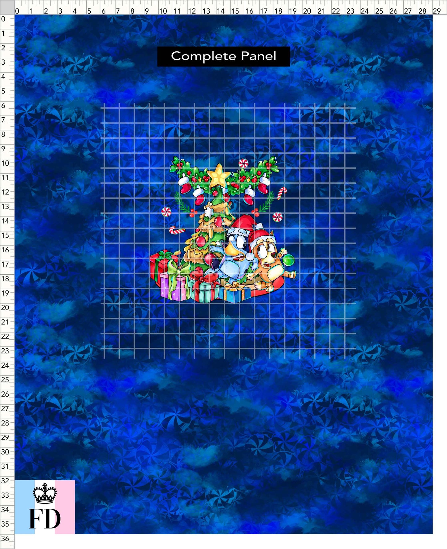 PREORDER - Christmas Wackadoo! - Panel - Tree - Candy Blue - CHILD or ADULT