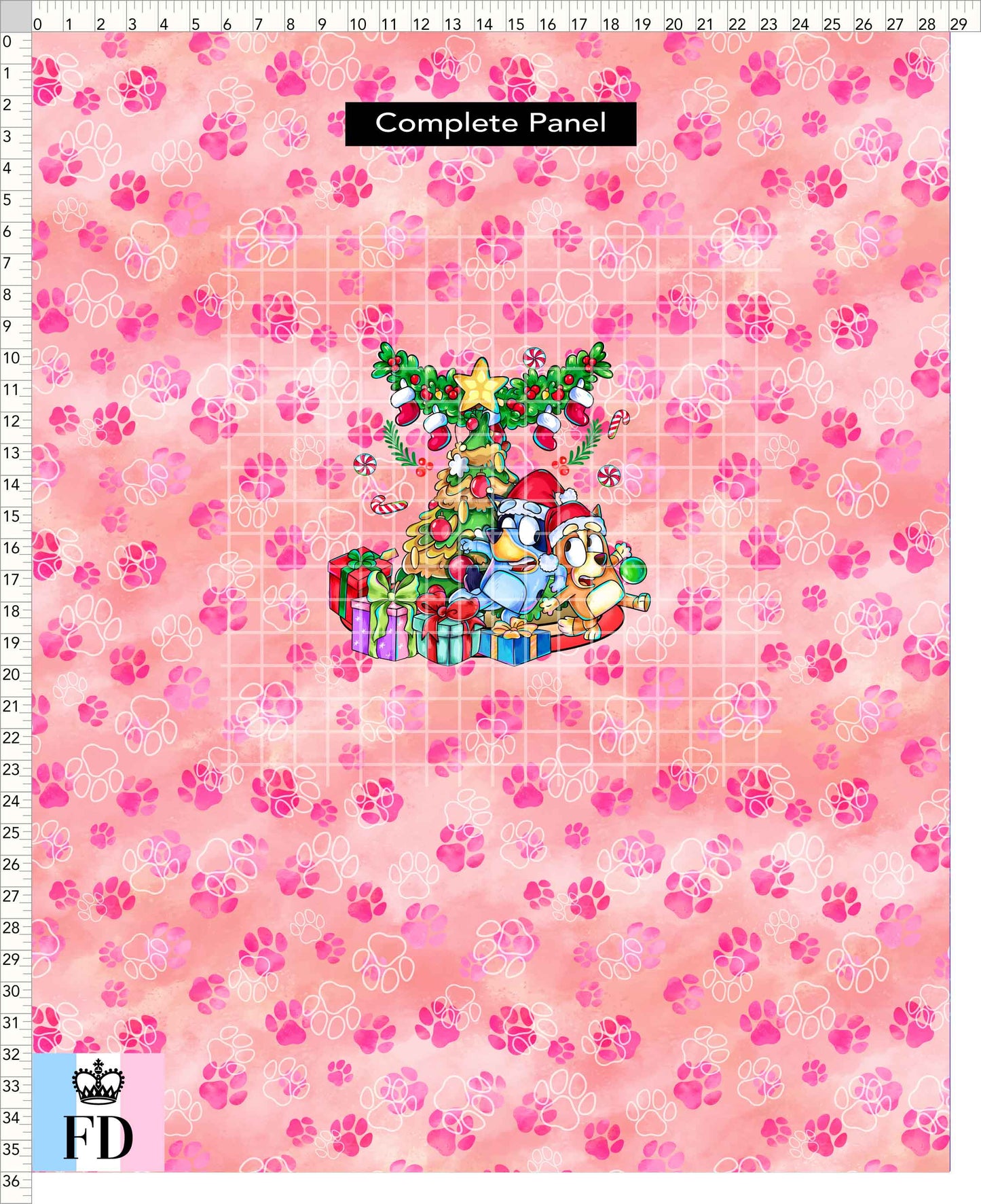 PREORDER - Christmas Wackadoo! - Panel - Tree - Paws Peach Pink - CHILD or ADULT