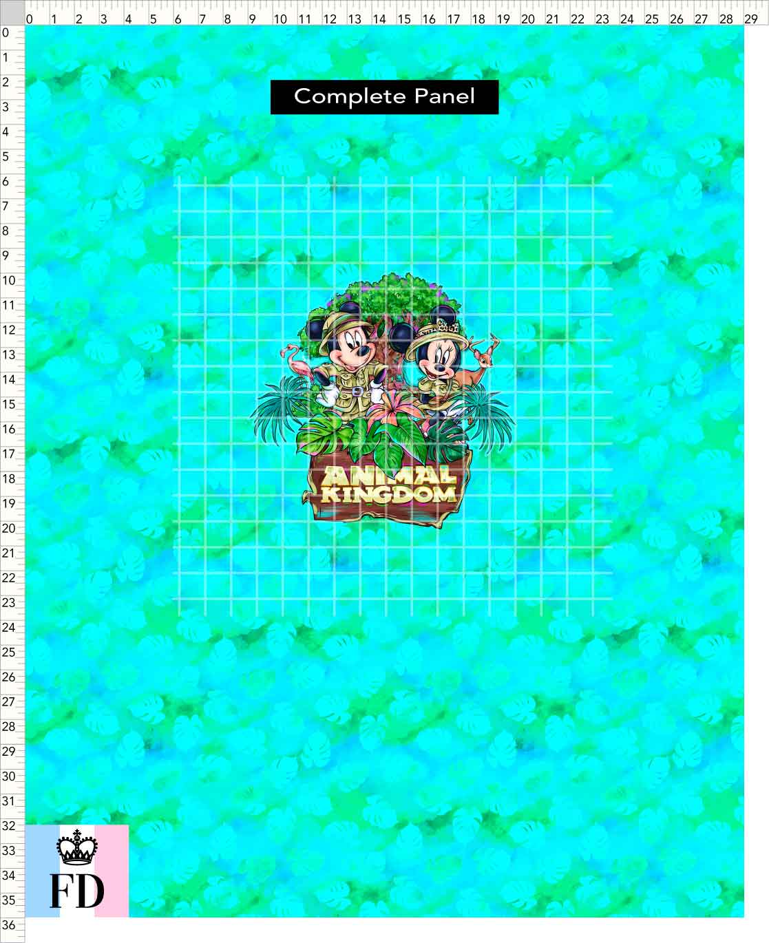 PREORDER - Safari Adventures - Panel - Mice AK - Leaves Aqua - CHILD or ADULT