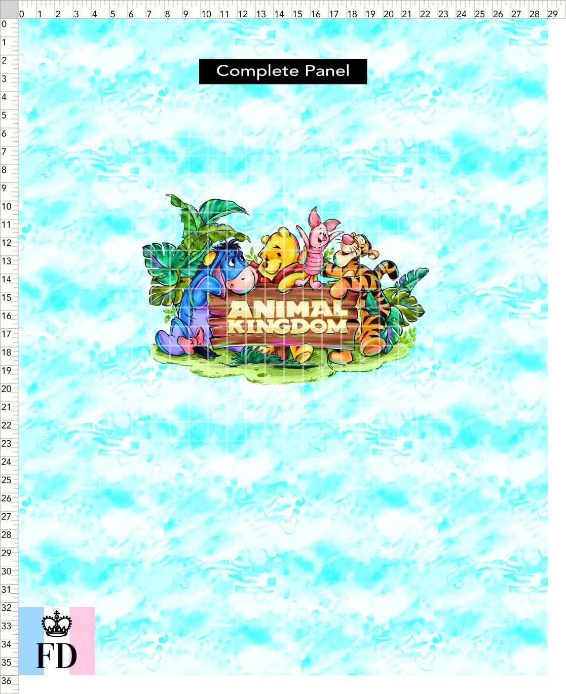PREORDER - Safari Adventures - Panel - Pooh Friends AK - Skin Turquoise - CHILD or ADULT