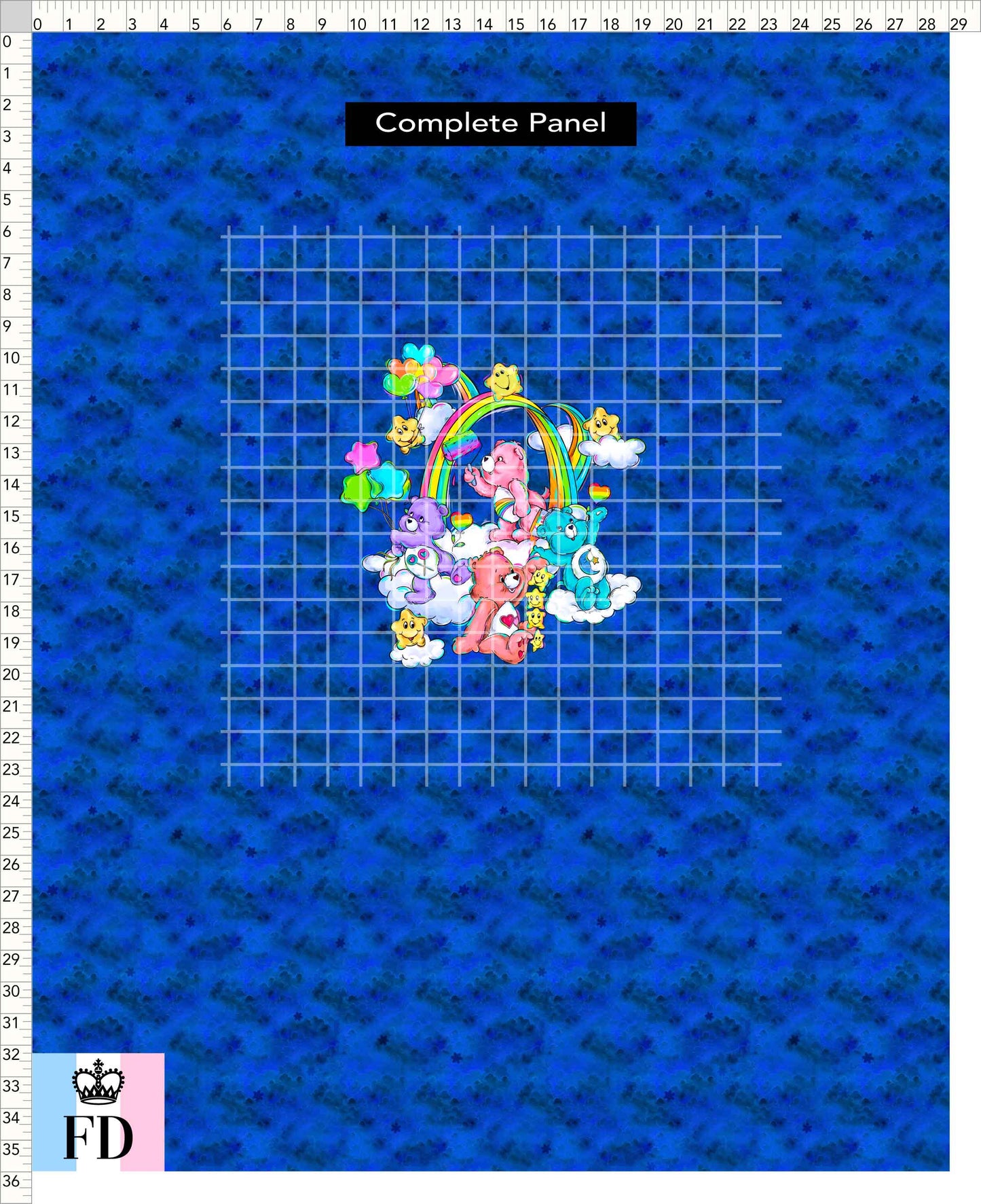 PREORDER - Rainbow Bears - Panel - Rainbow Bears - Clouds Blue - ADULT