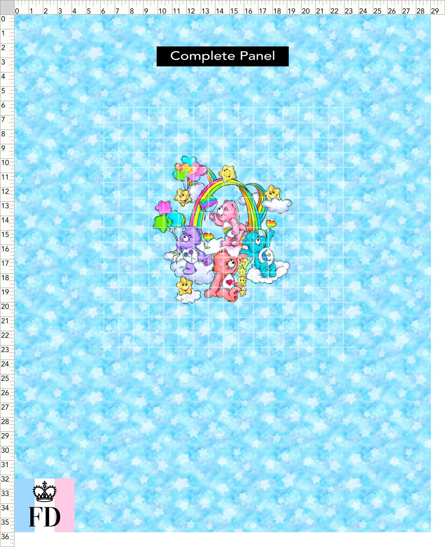 PREORDER - Rainbow Bears - Panel - Rainbow Bears - Stars Light Blue - ADULT
