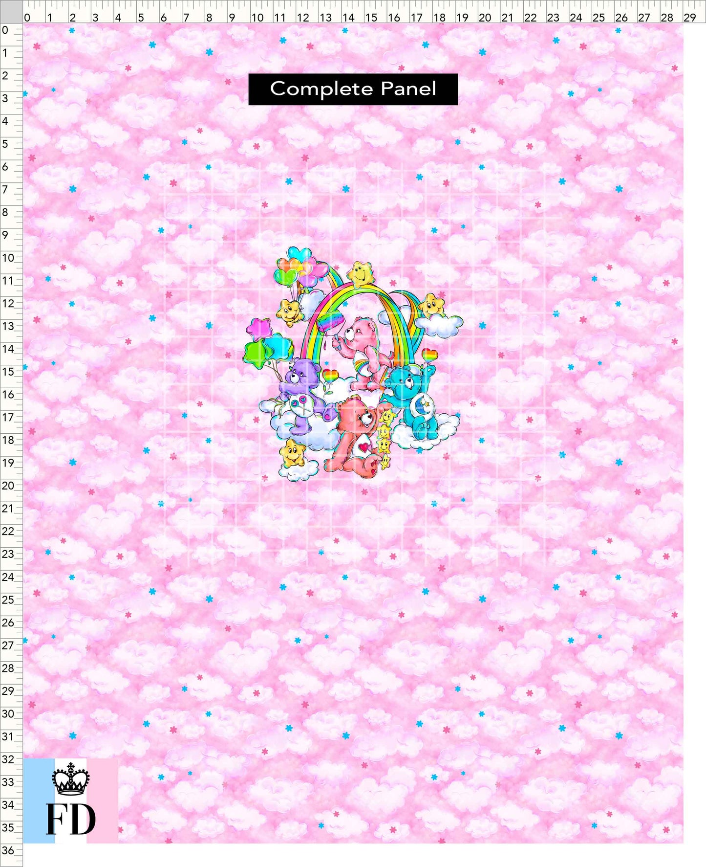 PREORDER - Rainbow Bears - Panel - Rainbow Bears - Clouds Pink - ADULT