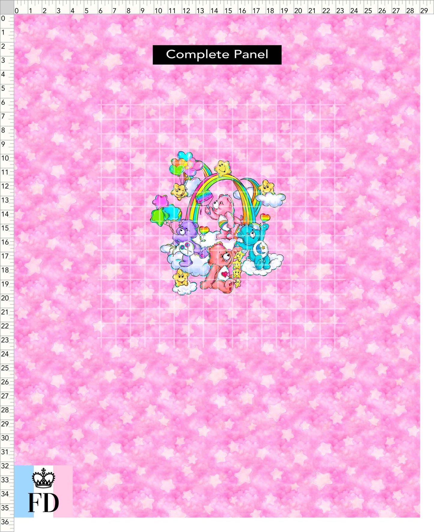 PREORDER - Rainbow Bears - Panel - Rainbow Bears - Stars Pink - ADULT