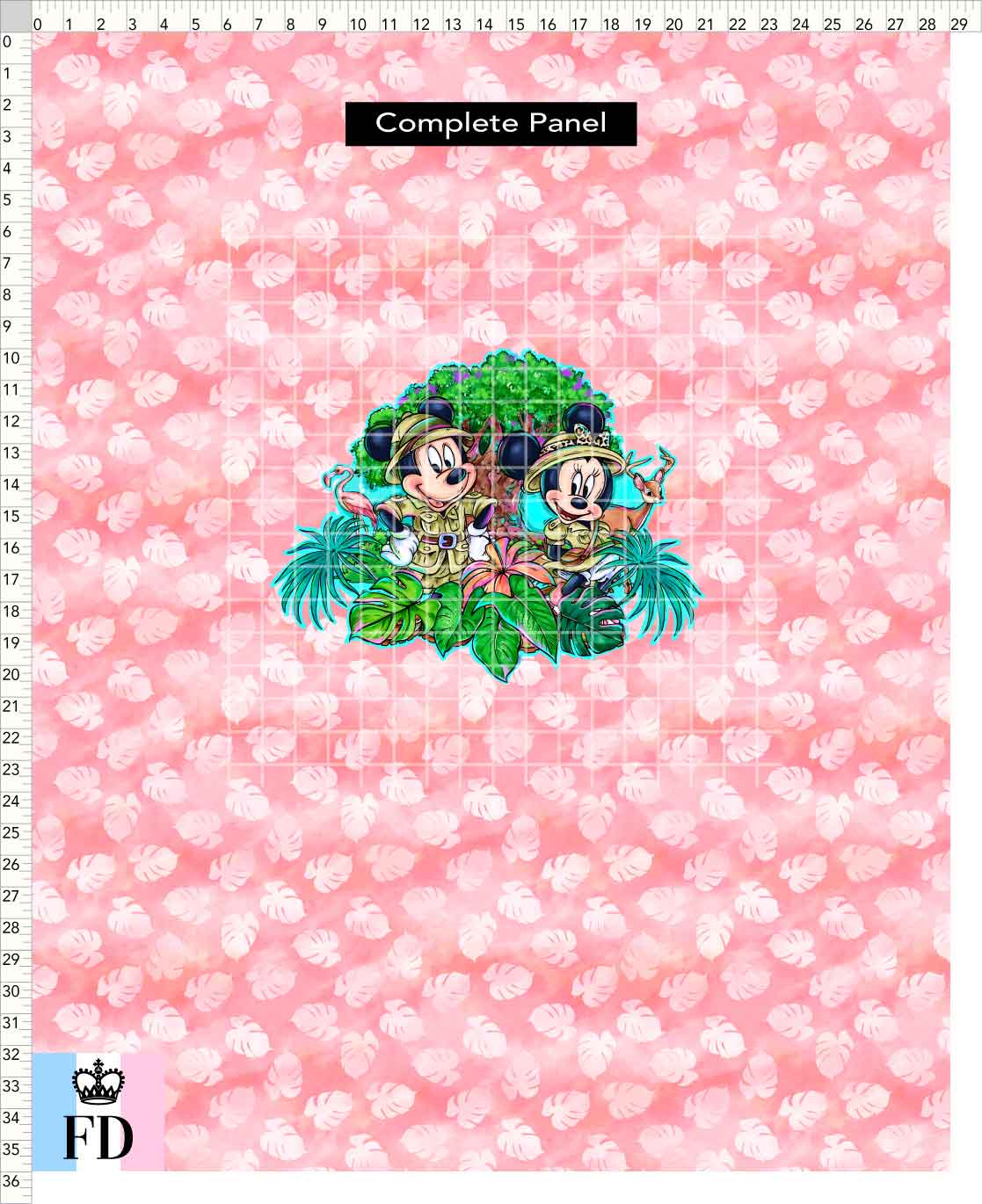 PREORDER - Safari Adventures - Panel - Safari Mice - Leaves Rose - CHILD or ADULT
