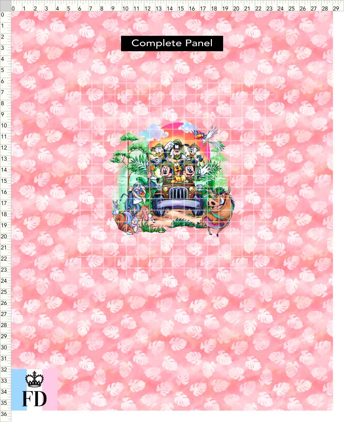 PREORDER - Safari Adventures - Panel - Safari Time - Leaves Rose - CHILD or ADULT