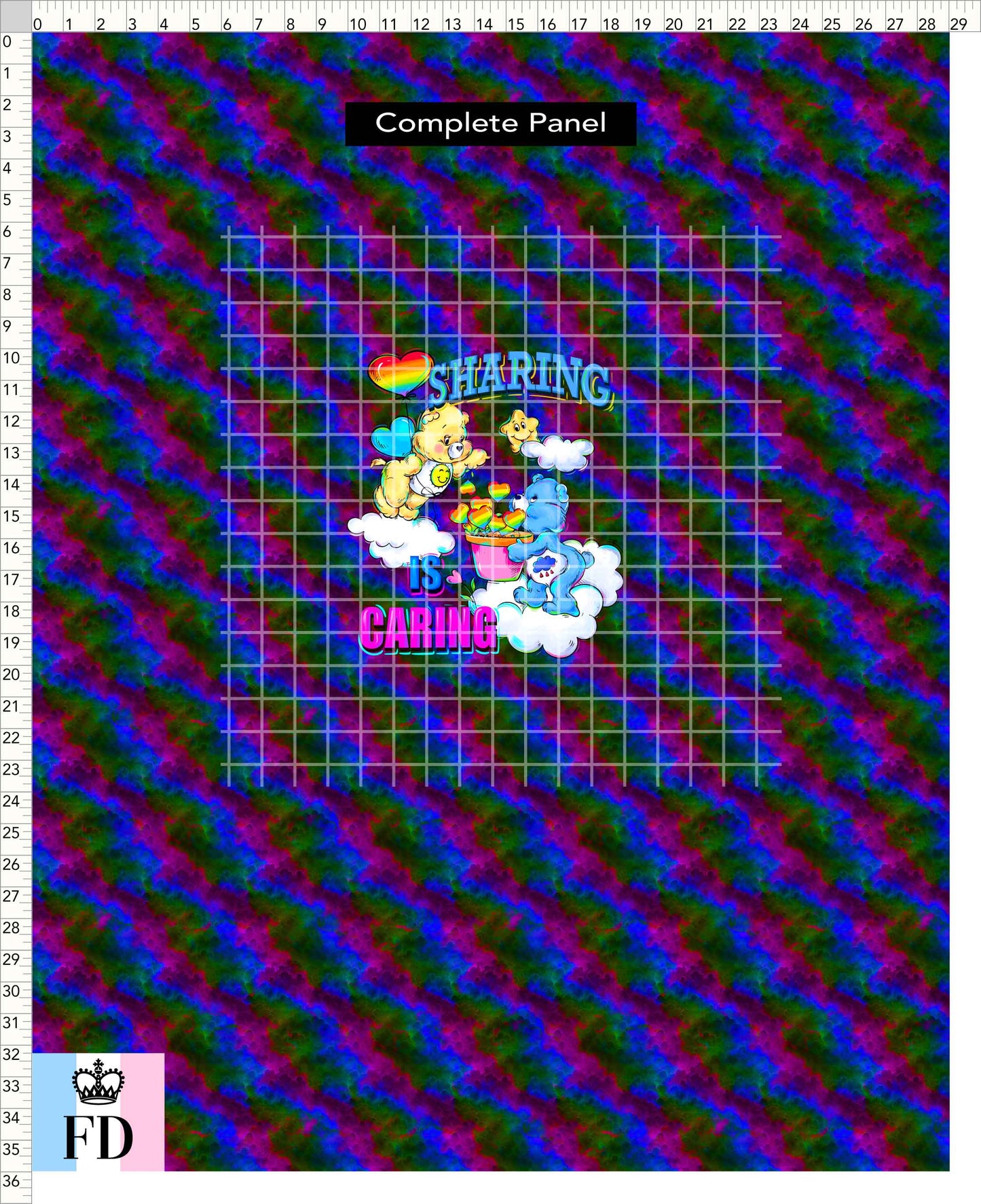 PREORDER - Rainbow Bears - Panel - Sharing - Clouds Dark - ADULT