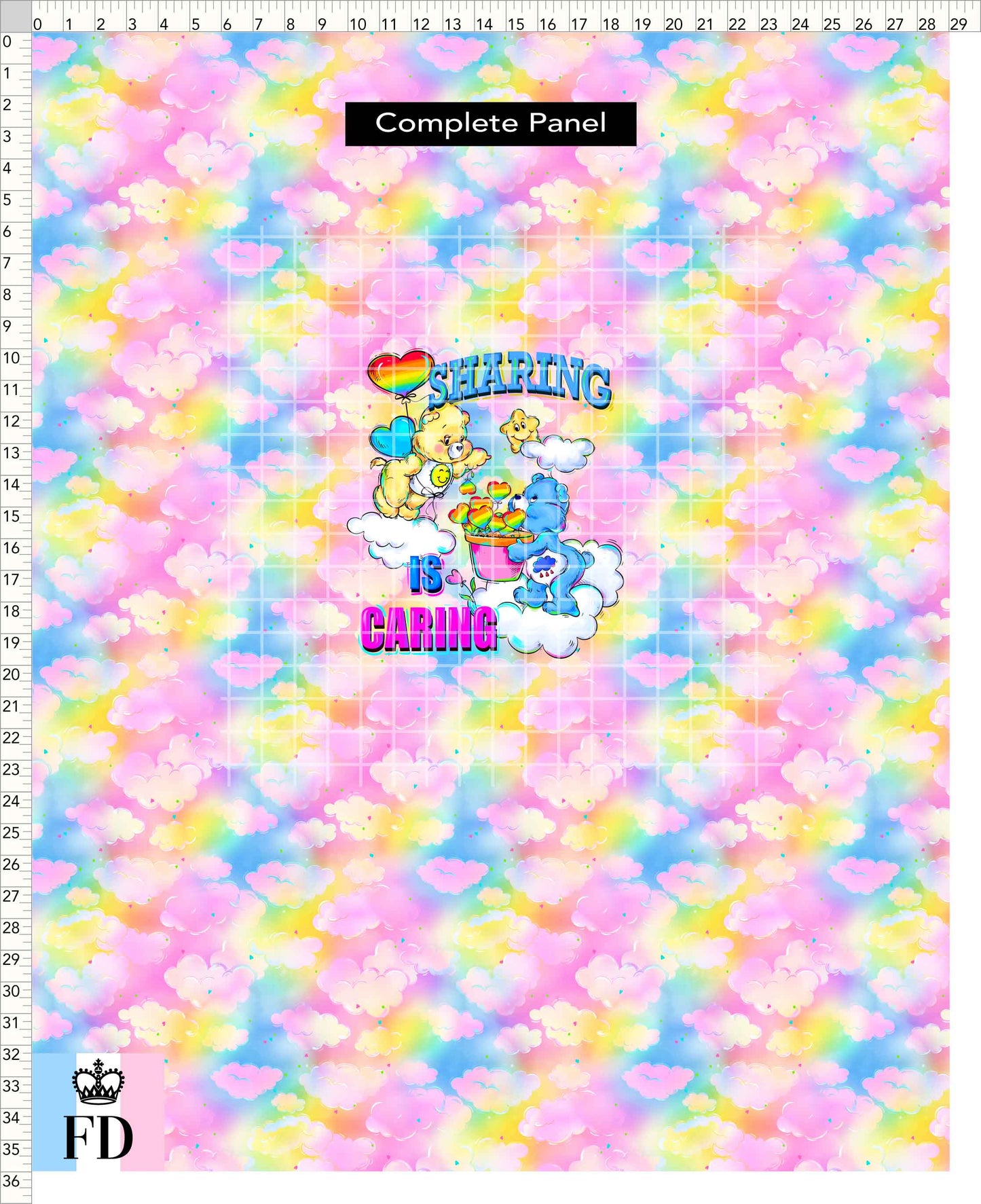 PREORDER - Rainbow Bears - Panel - Sharing - Clouds Rainbow - ADULT