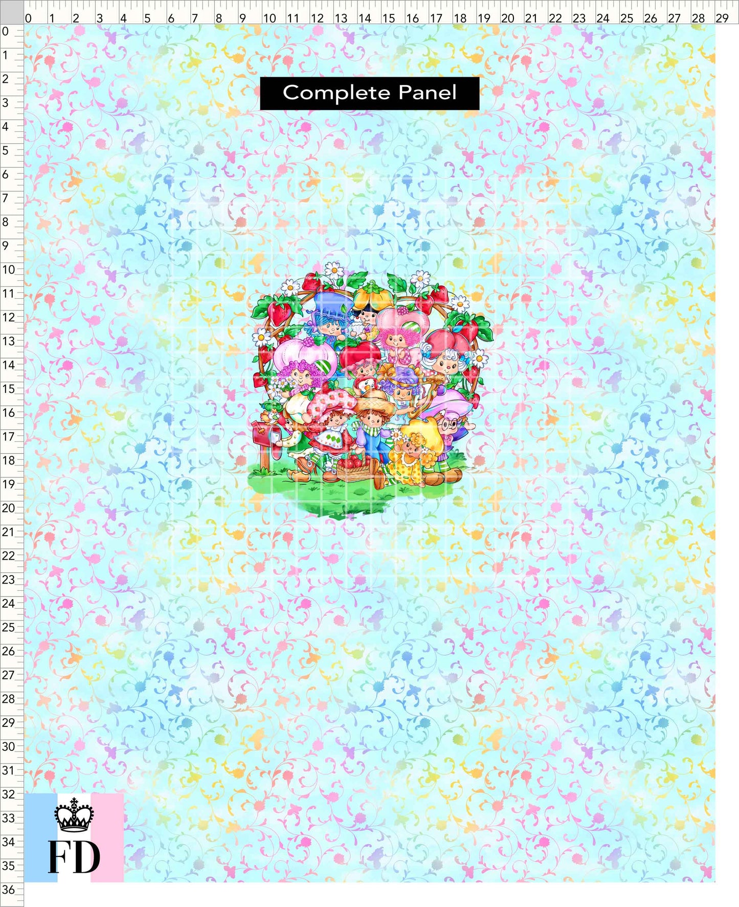PREORDER - Short-Berry Friends - Panel - Short-Berry Friends - Foliage Aqua - CHILD or ADULT