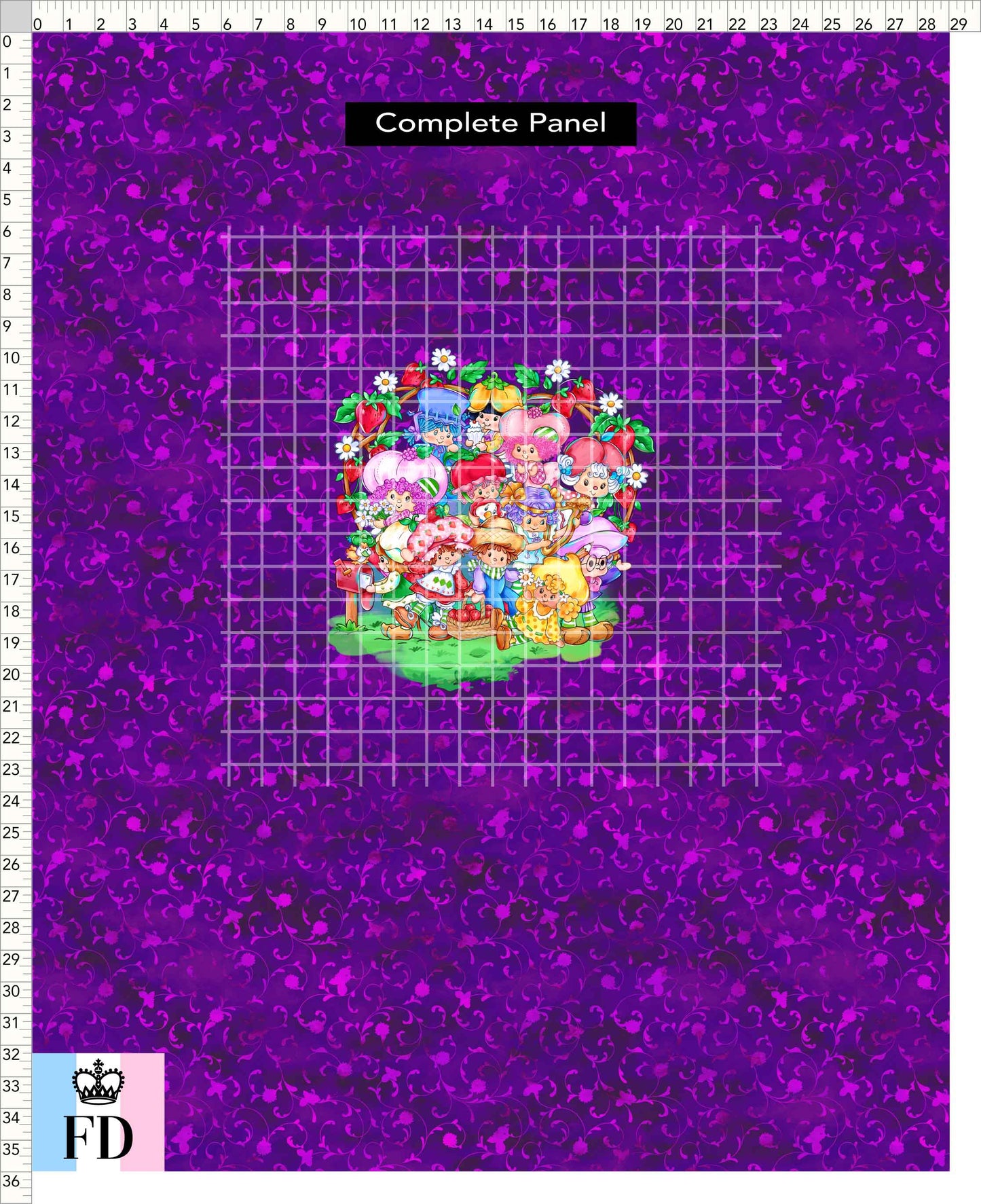 PREORDER - Short-Berry Friends - Panel - Short-Berry Friends - Foliage Purple - CHILD or ADULT