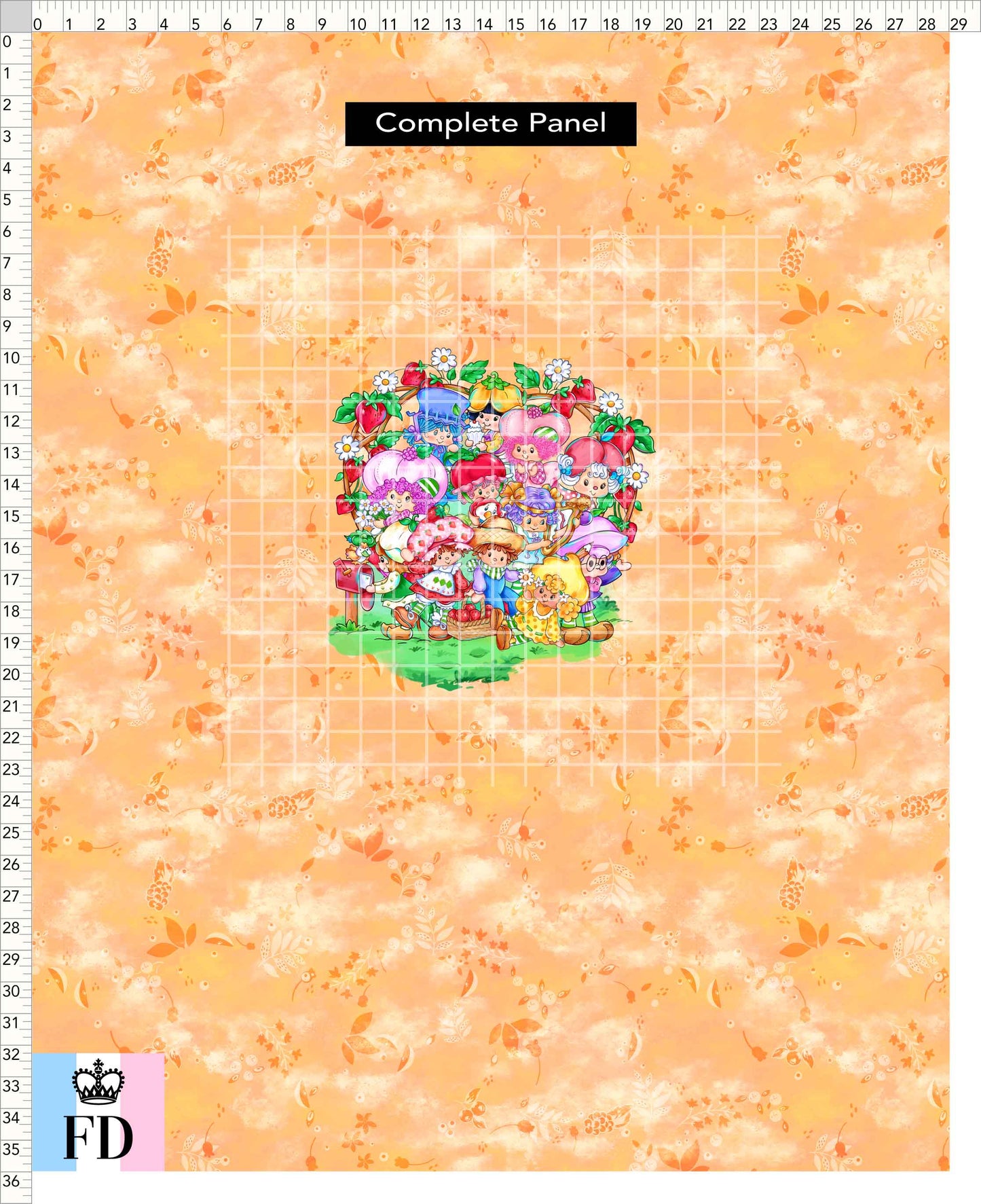 PREORDER - Short-Berry Friends - Panel - Short-Berry Friends - Leaves Apricot - CHILD or ADULT