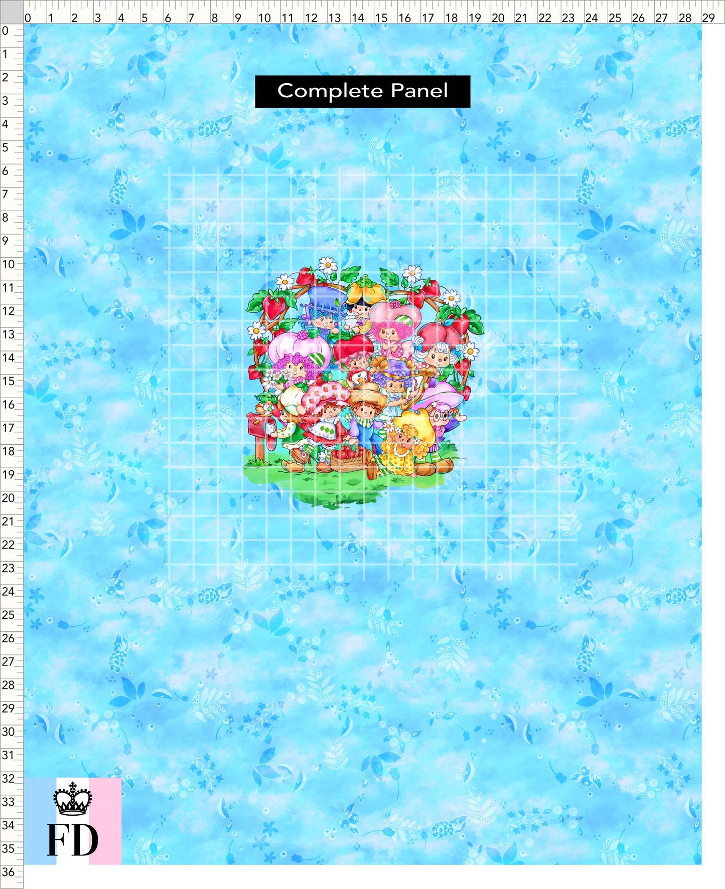 PREORDER - Short-Berry Friends - Panel - Short-Berry Friends - Leaves Light Blue - CHILD or ADULT