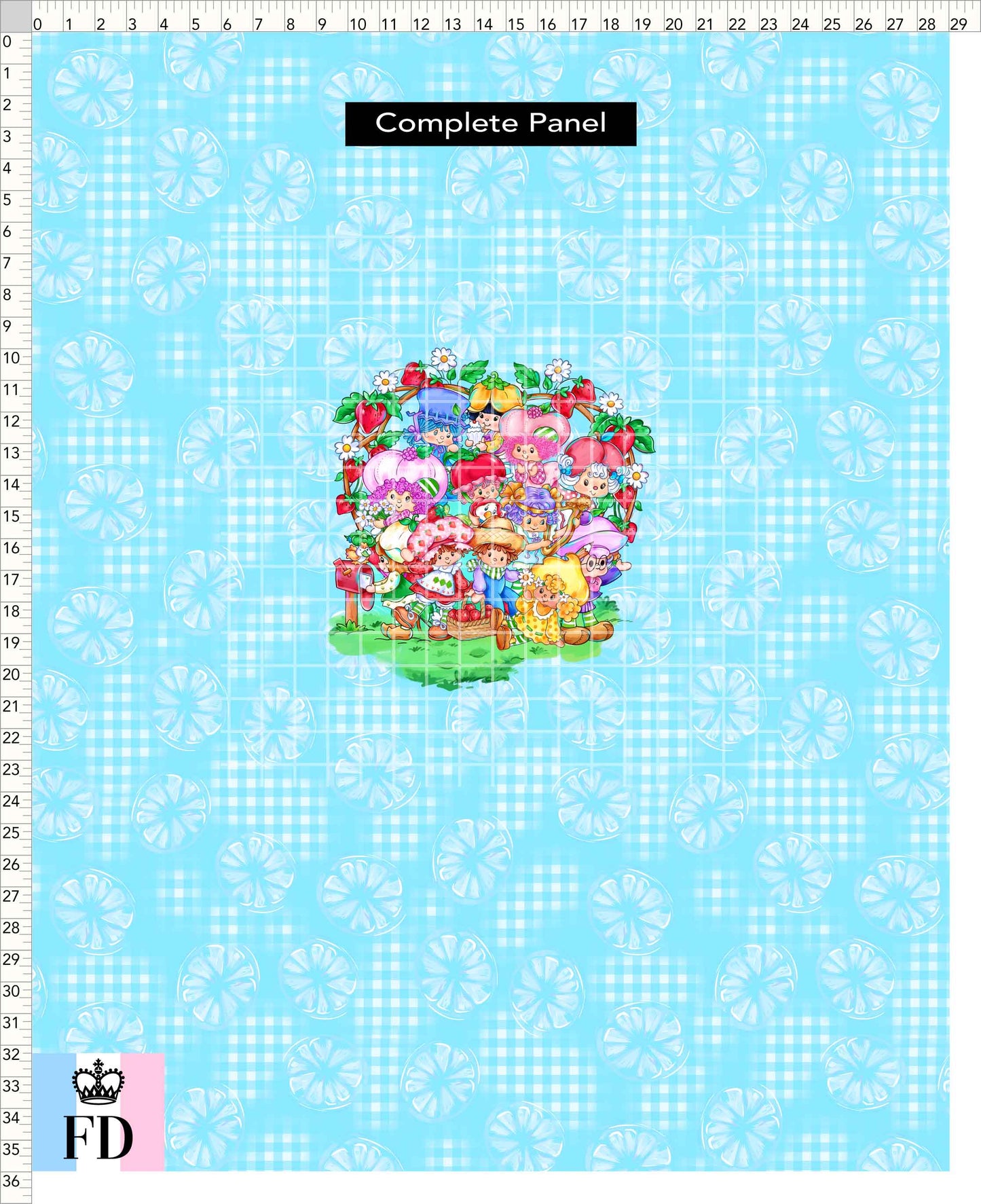 PREORDER - Short-Berry Friends - Panel - Short-Berry Friends - Lemons Light Blue - CHILD or ADULT
