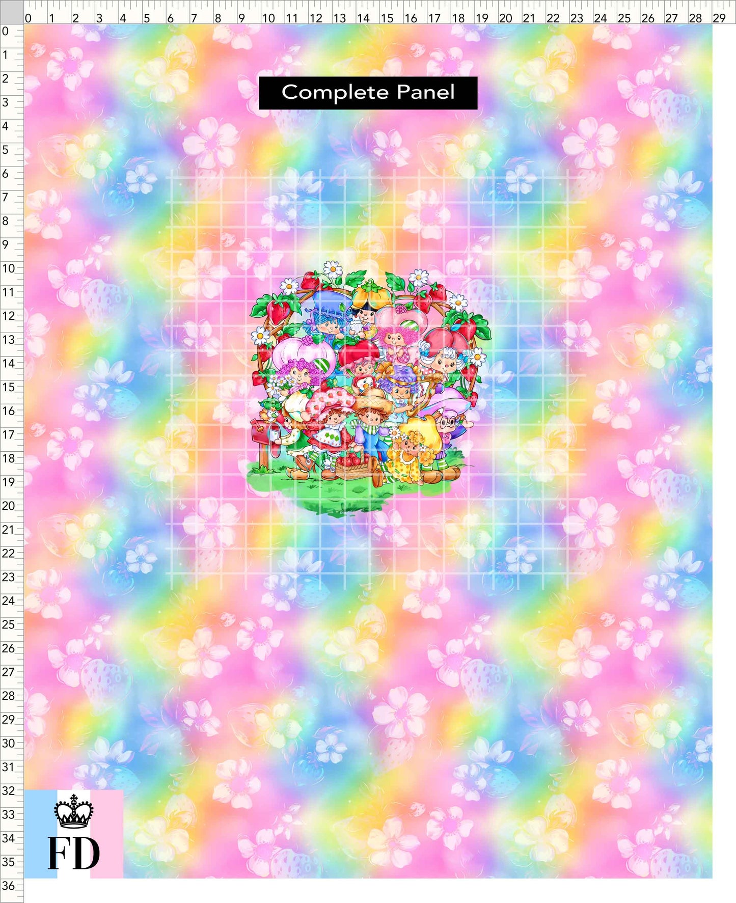 PREORDER - Short-Berry Friends - Panel - Short-Berry Friends - Strawberries Rainbow - CHILD or ADULT