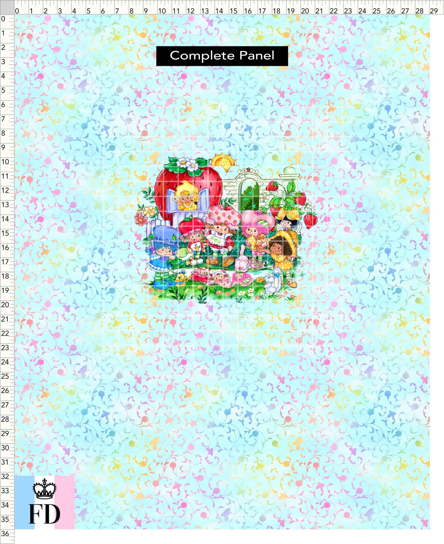 PREORDER - Short-Berry Friends - Panel - Short-Berry Girls - Foliage Aqua - CHILD or ADULT