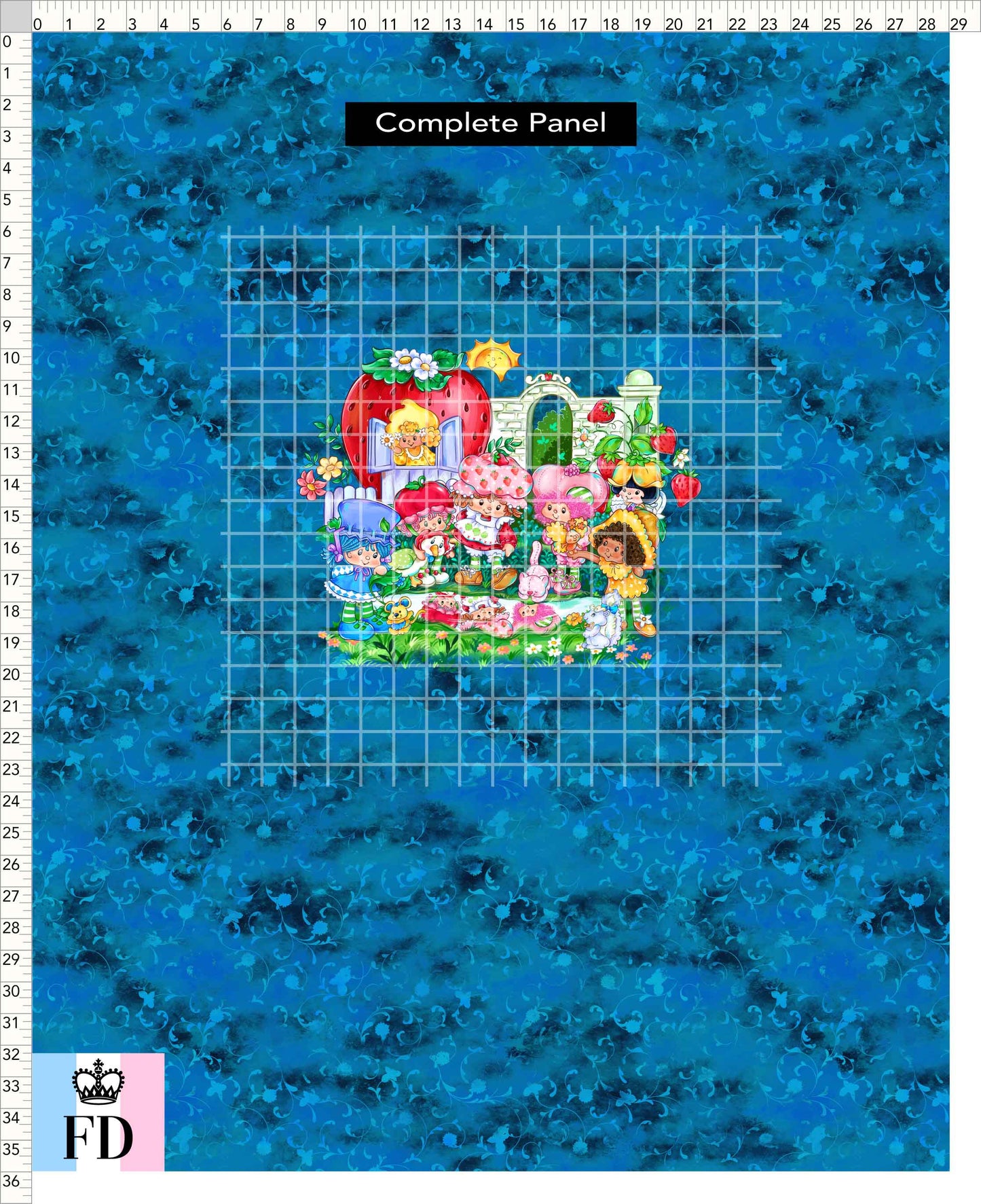 PREORDER - Short-Berry Friends - Panel - Short-Berry Girls - Foliage Blue - CHILD or ADULT