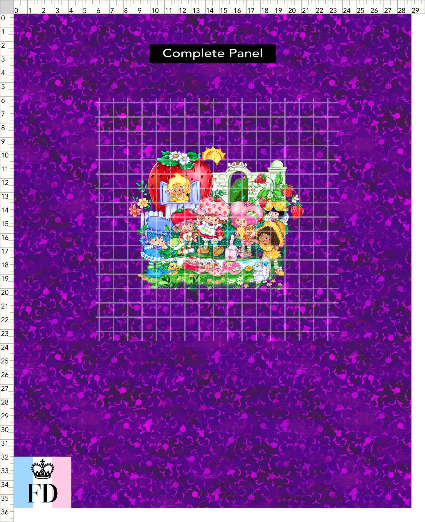 PREORDER - Short-Berry Friends - Panel - Short-Berry Girls - Foliage Purple - CHILD or ADULT