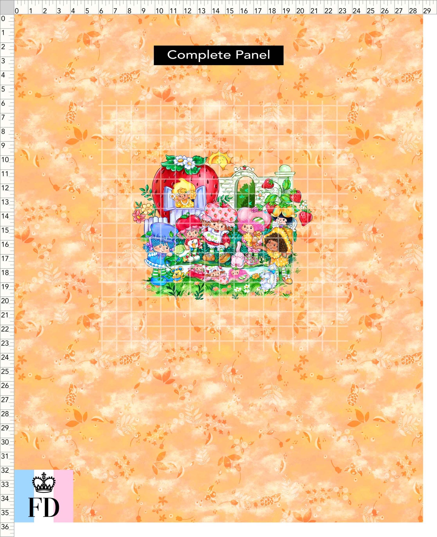 PREORDER - Short-Berry Friends - Panel - Short-Berry Girls - Leaves Apricot - CHILD or ADULT