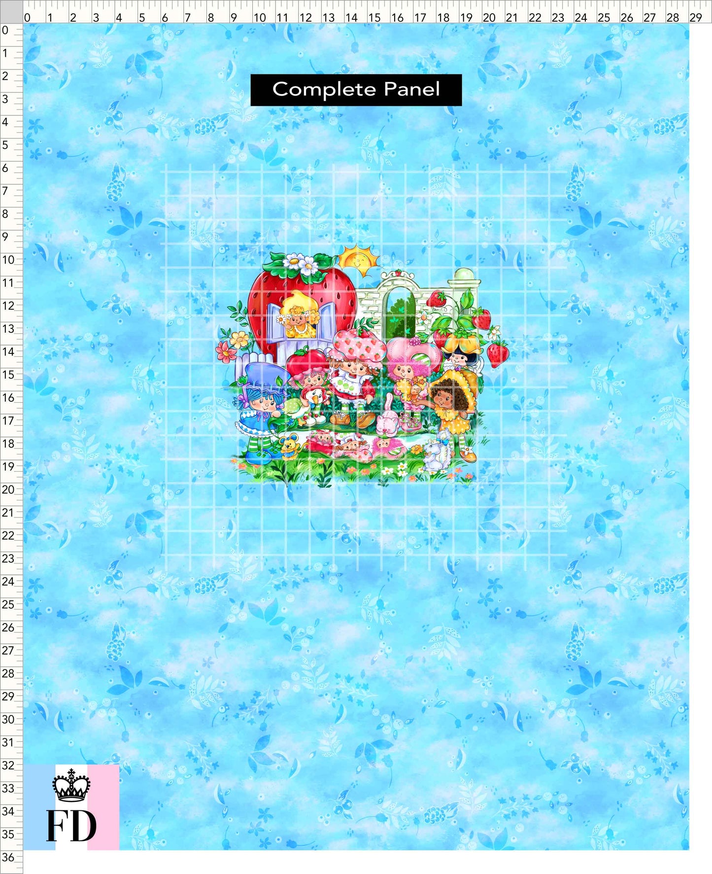 PREORDER - Short-Berry Friends - Panel - Short-Berry Girls - Leaves Light Blue - CHILD or ADULT