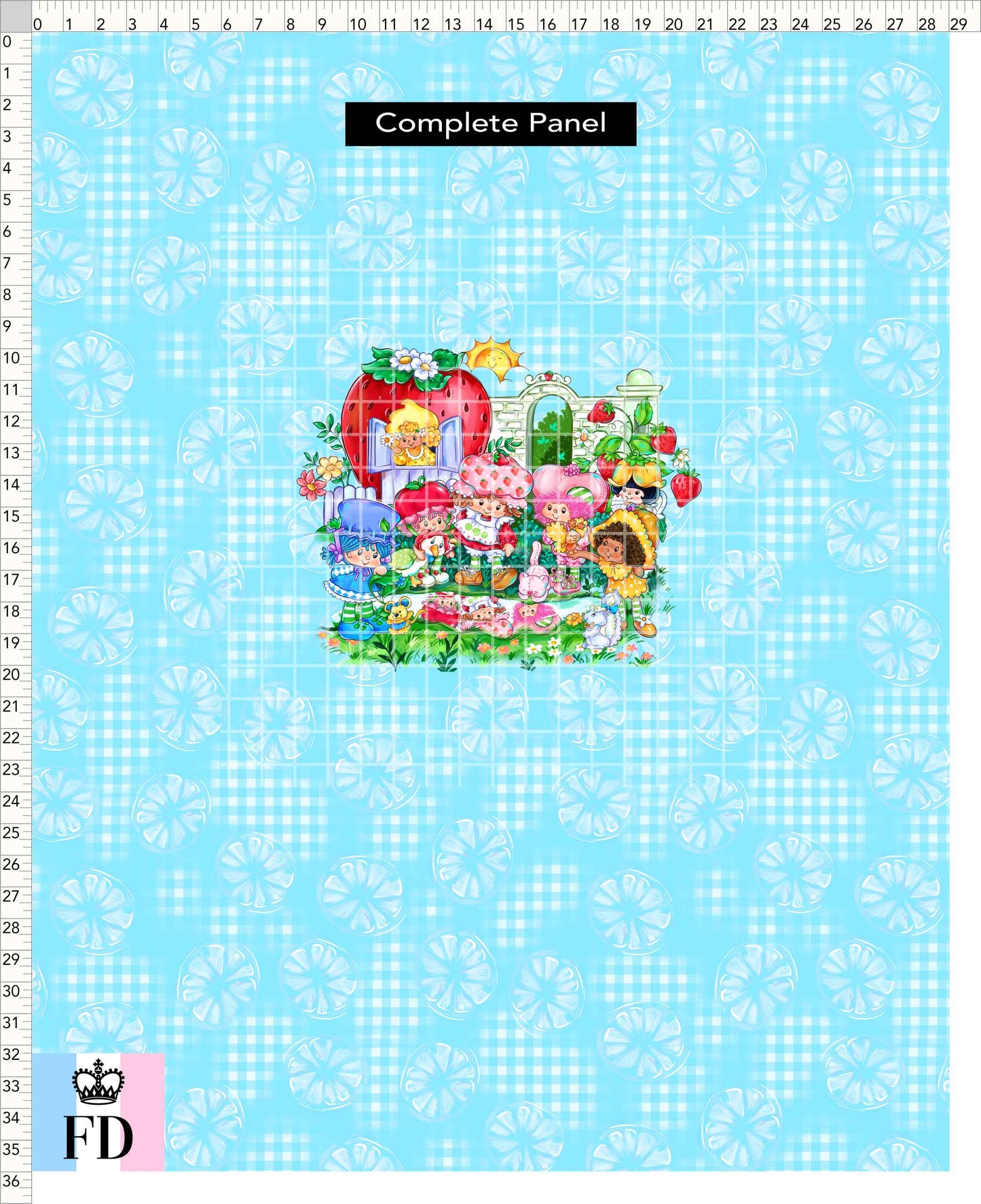 PREORDER - Short-Berry Friends - Panel - Short-Berry Girls - Lemons Light Blue - CHILD or ADULT