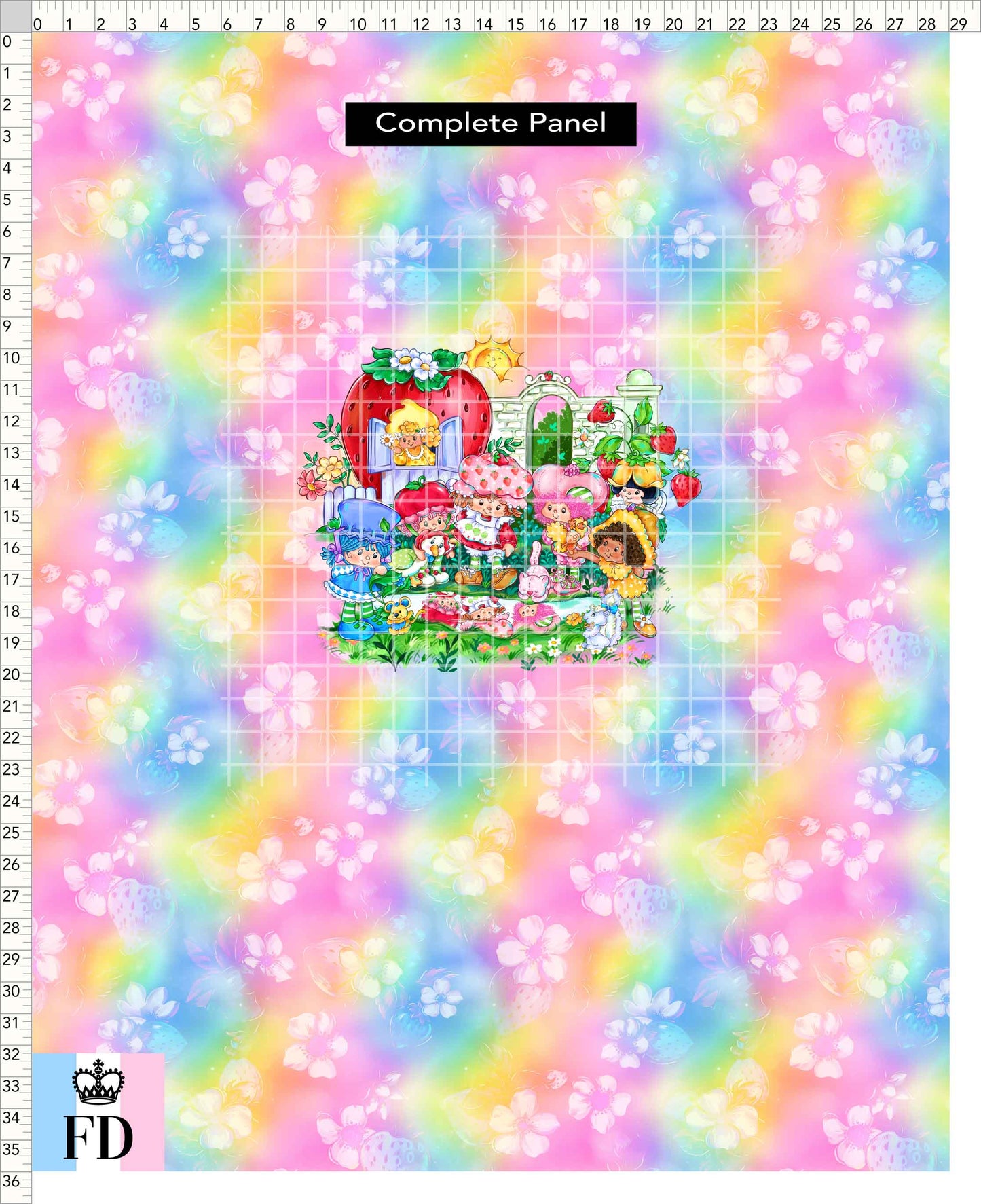 PREORDER - Short-Berry Friends - Panel - Short-Berry Girls - Strawberries Rainbow - CHILD or ADULT
