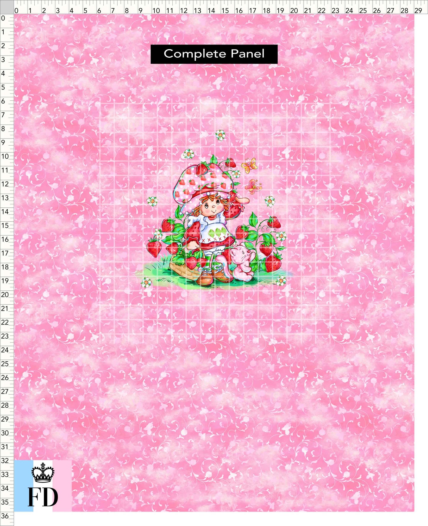 PREORDER - Short-Berry Friends - Panel - Strawberry - Foliage Pink - CHILD or ADULT