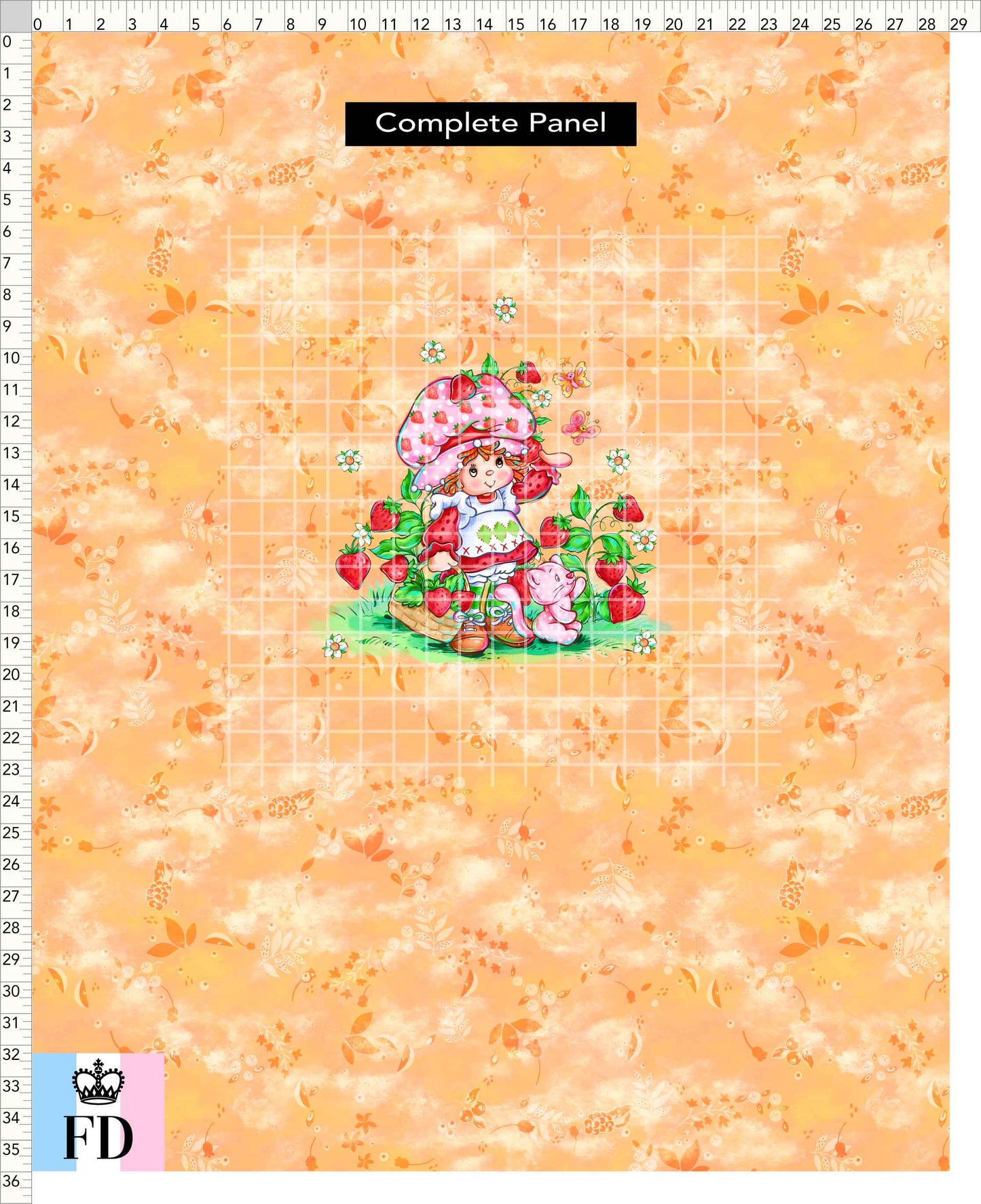 PREORDER - Short-Berry Friends - Panel - Strawberry - Leaves Apricot - CHILD or ADULT
