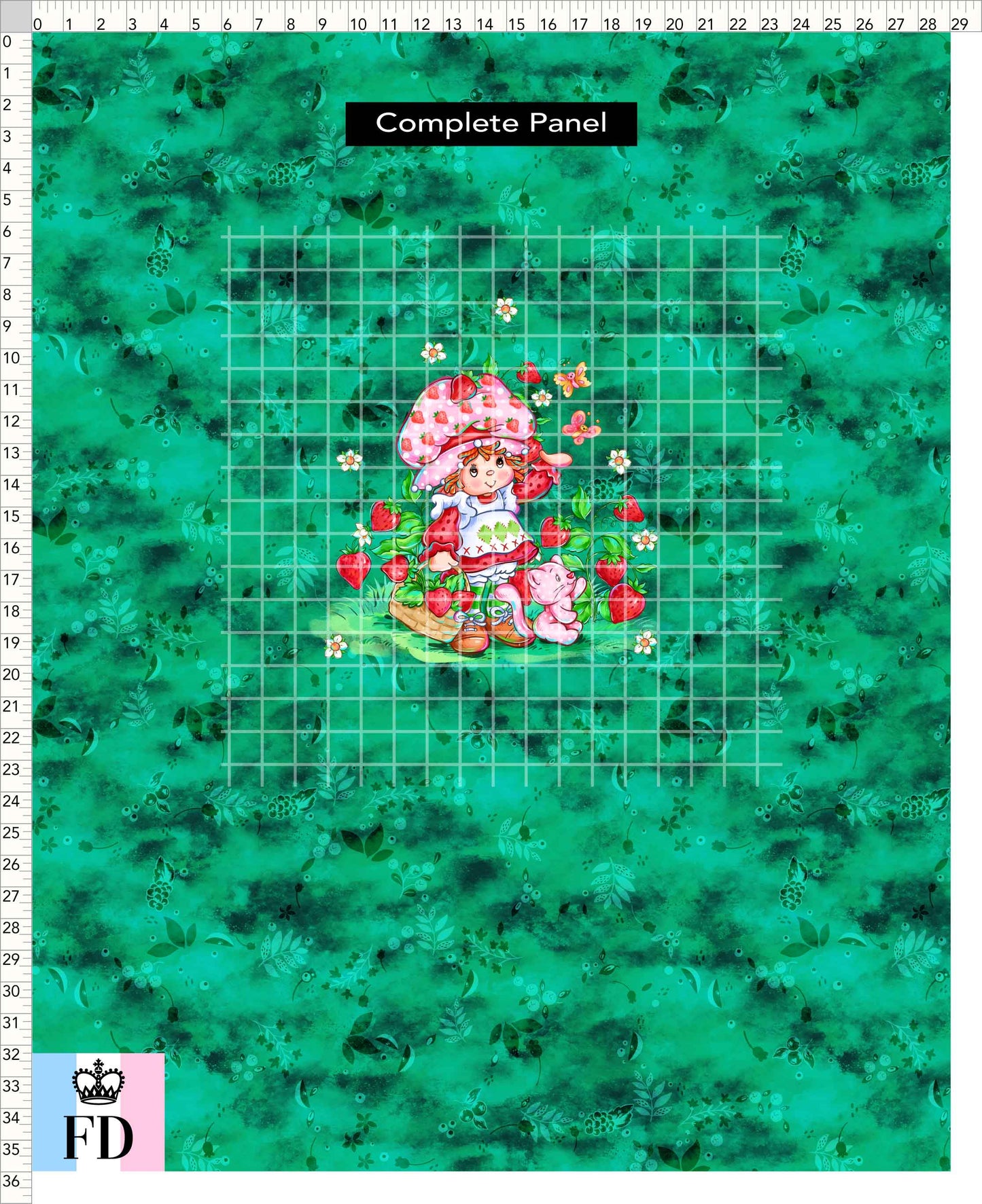 PREORDER - Short-Berry Friends - Panel - Strawberry - Leaves Green - CHILD or ADULT