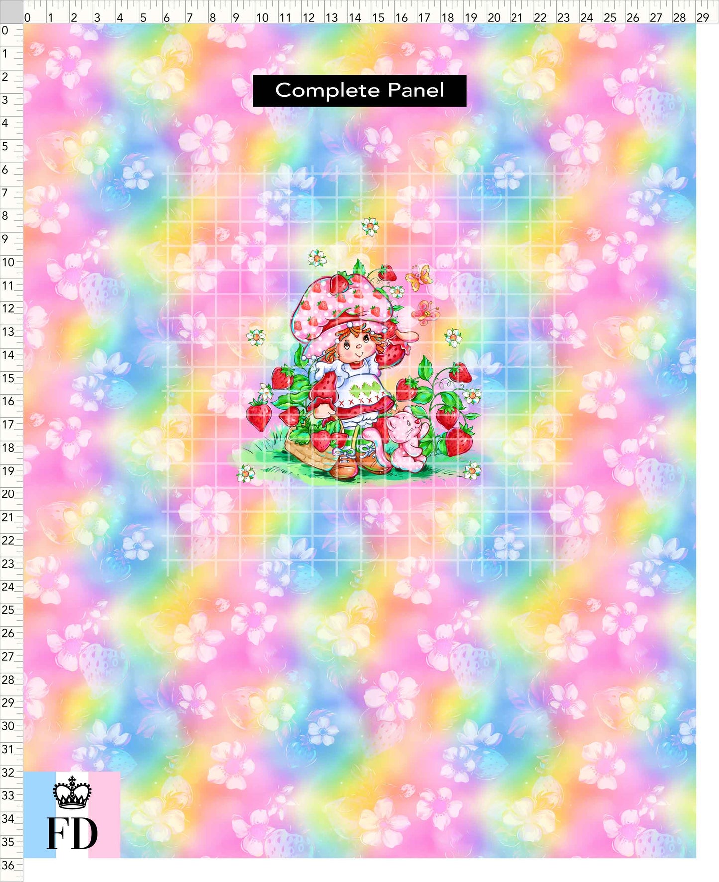 PREORDER - Short-Berry Friends - Panel - Strawberry - Strawberries Rainbow - CHILD or ADULT