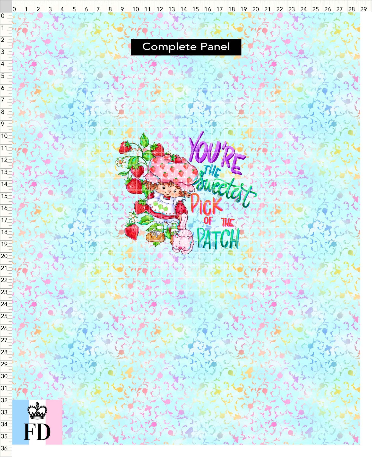 PREORDER - Short-Berry Friends - Panel - Sweetest Pick - Foliage Aqua - CHILD or ADULT