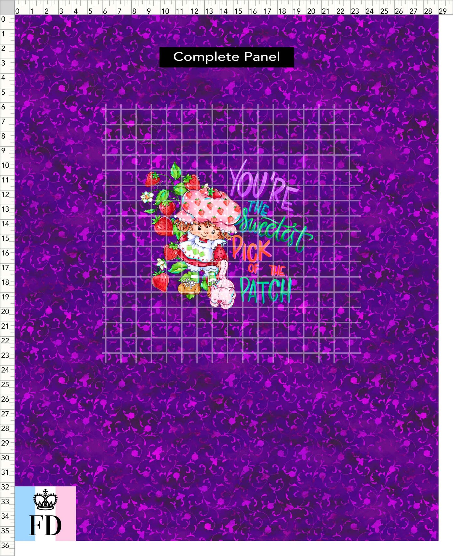 PREORDER - Short-Berry Friends - Panel - Sweetest Pick - Foliage Purple - CHILD or ADULT