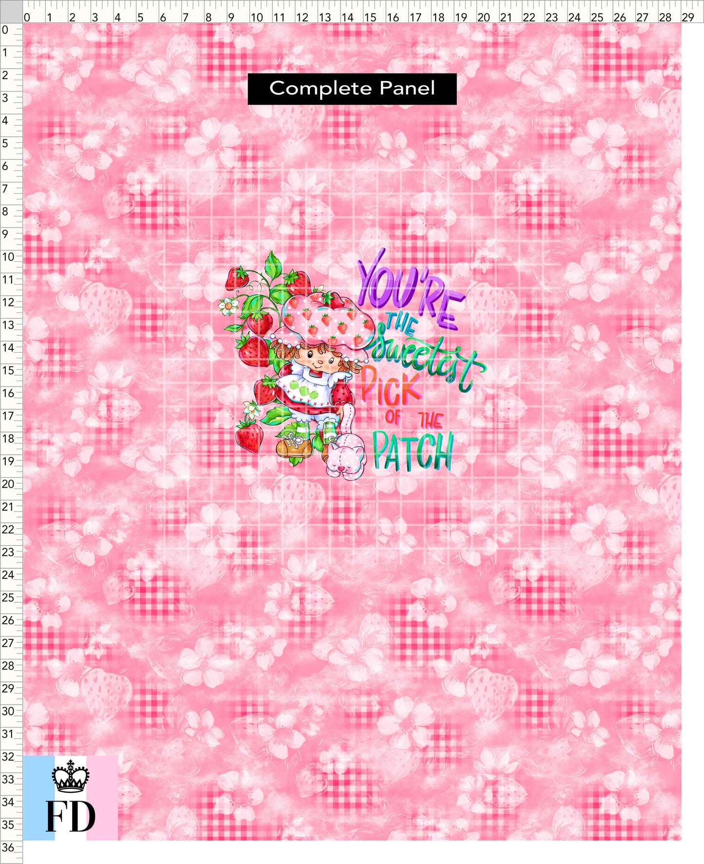 PREORDER - Short-Berry Friends - Panel - Sweetest Pick - Gingham Pink - CHILD or ADULT