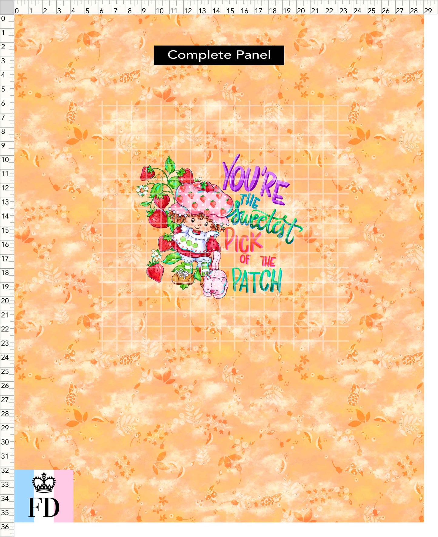 PREORDER - Short-Berry Friends - Panel - Sweetest Pick - Leaves Apricot - CHILD or ADULT
