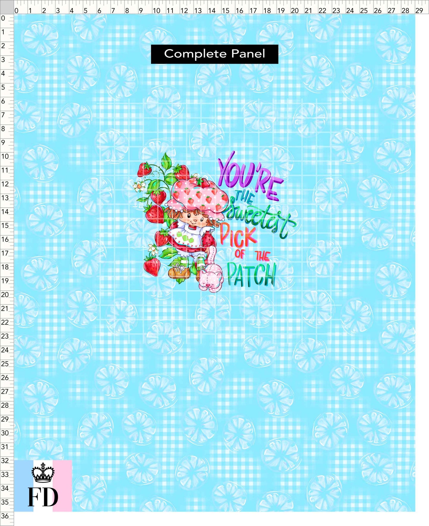 PREORDER - Short-Berry Friends - Panel - Sweetest Pick - Lemons Light Blue - CHILD or ADULT