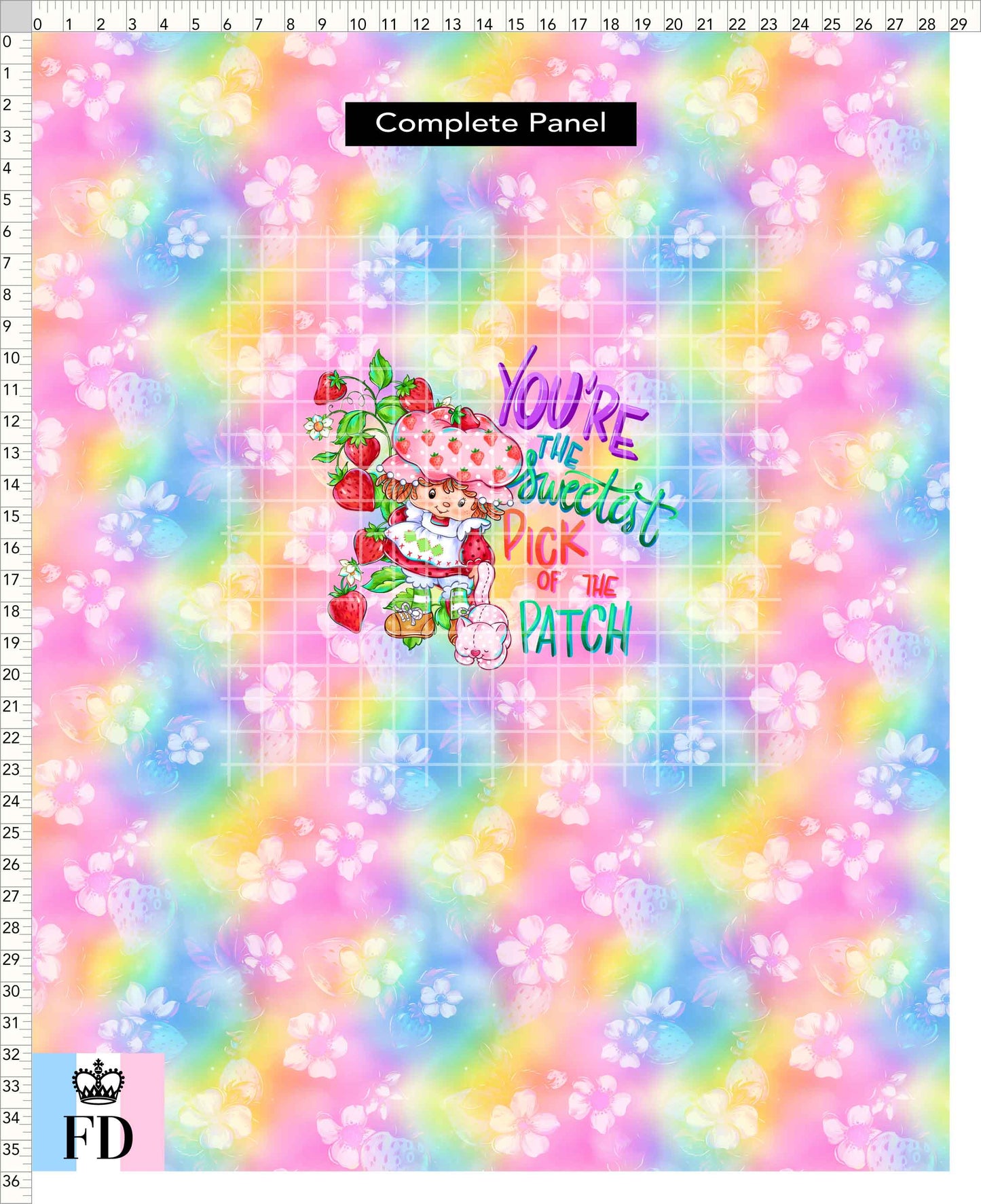 PREORDER - Short-Berry Friends - Panel - Sweetest Pick - Strawberries Rainbow - CHILD or ADULT